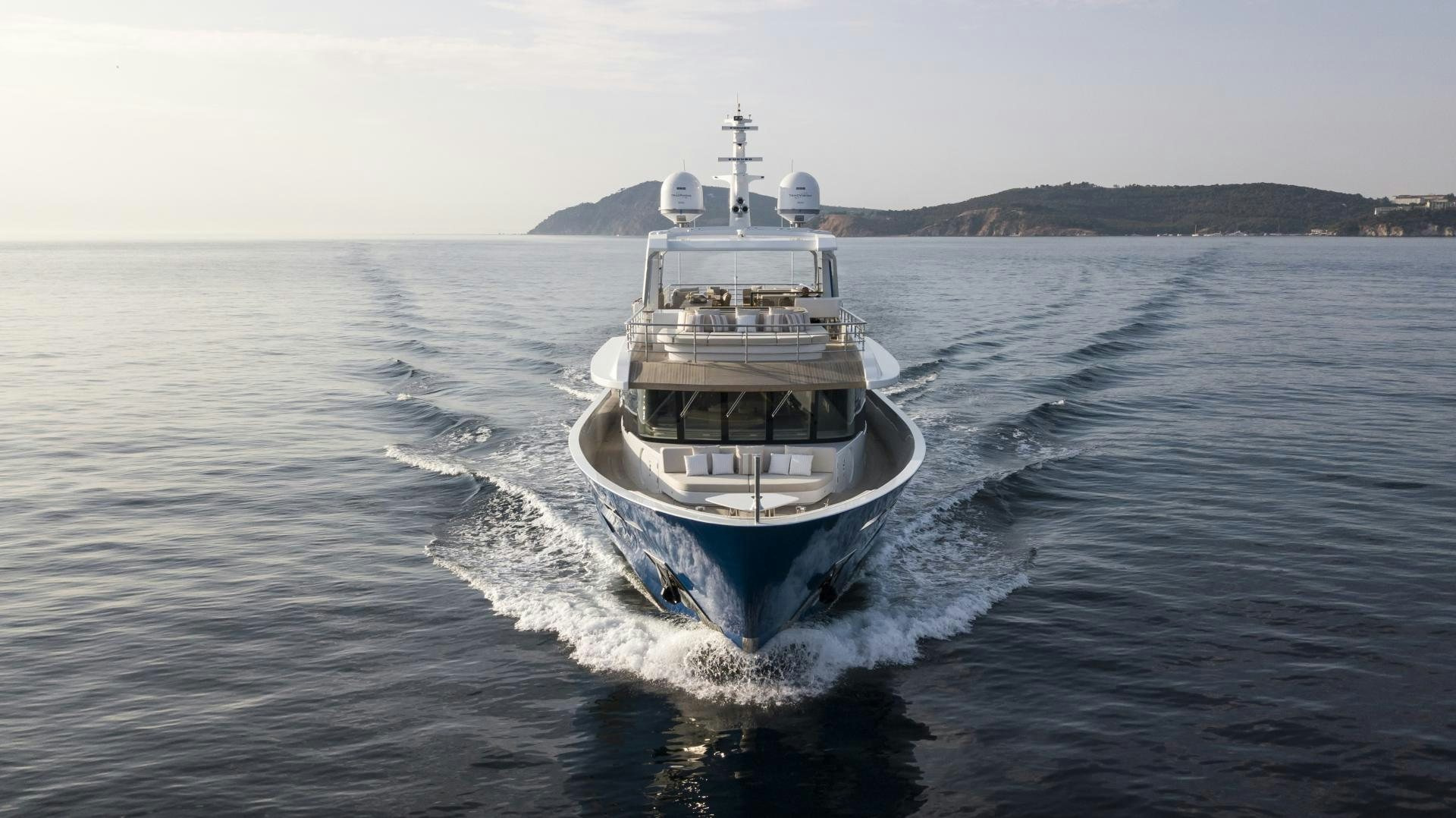 a boat on the water aboard ALFRESCO 125 Yacht for Sale