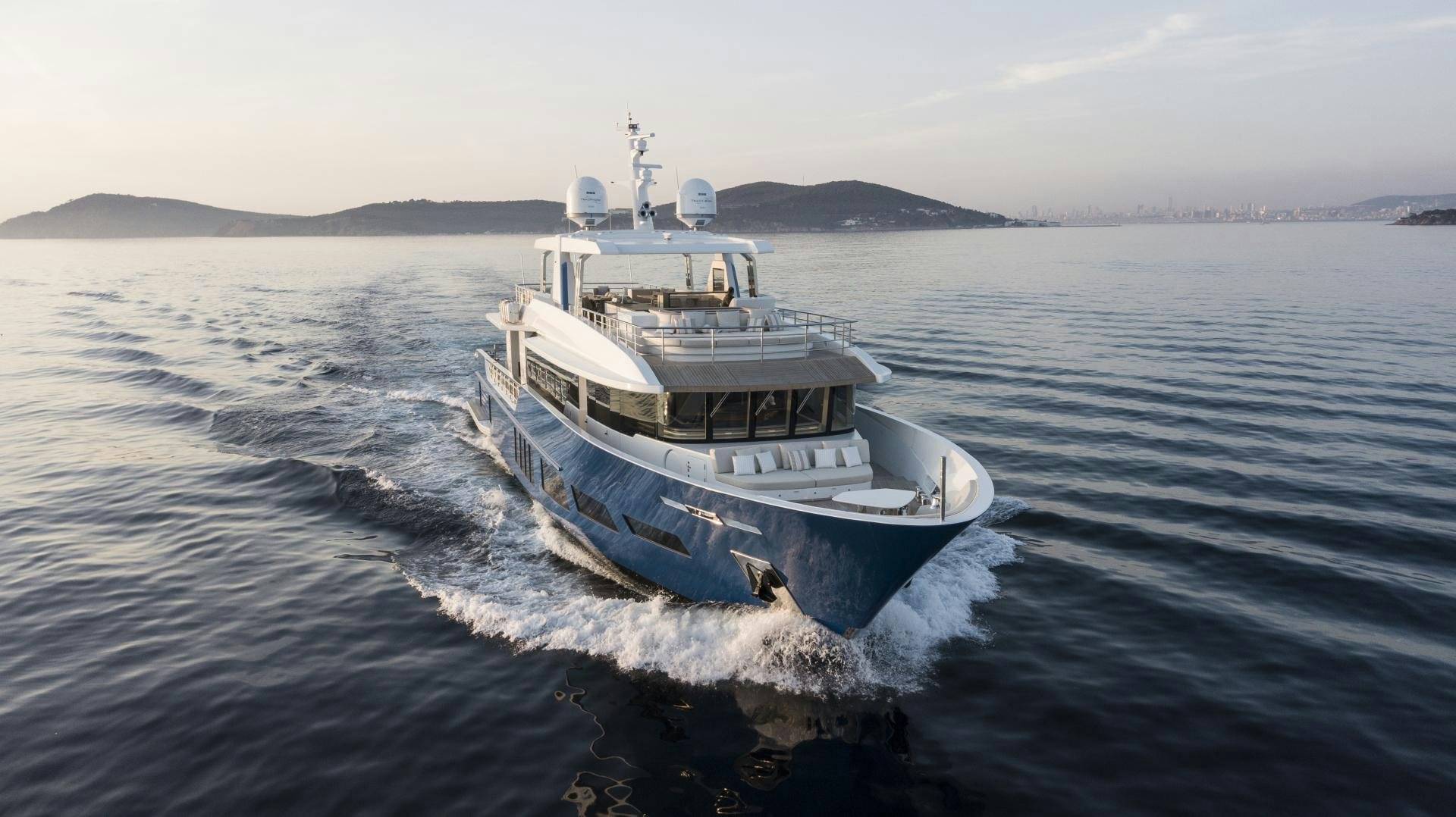 a boat on the water aboard ALFRESCO 125 Yacht for Sale