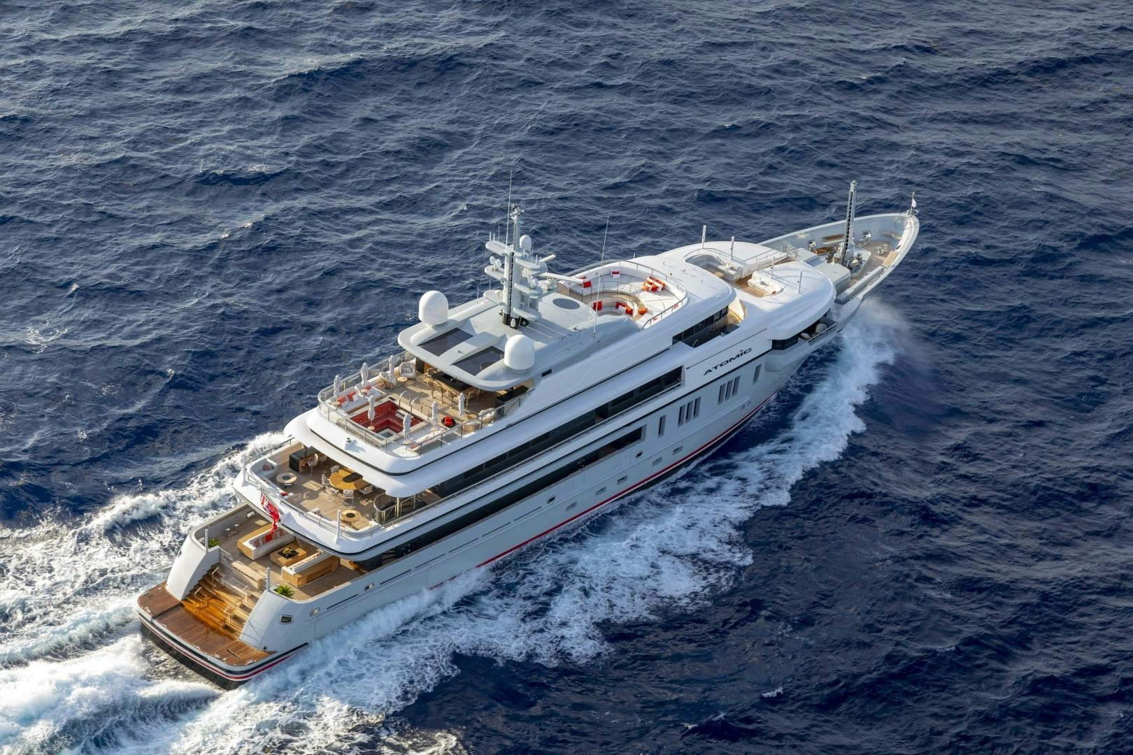 a boat in the water aboard ATOMIC Yacht for Sale