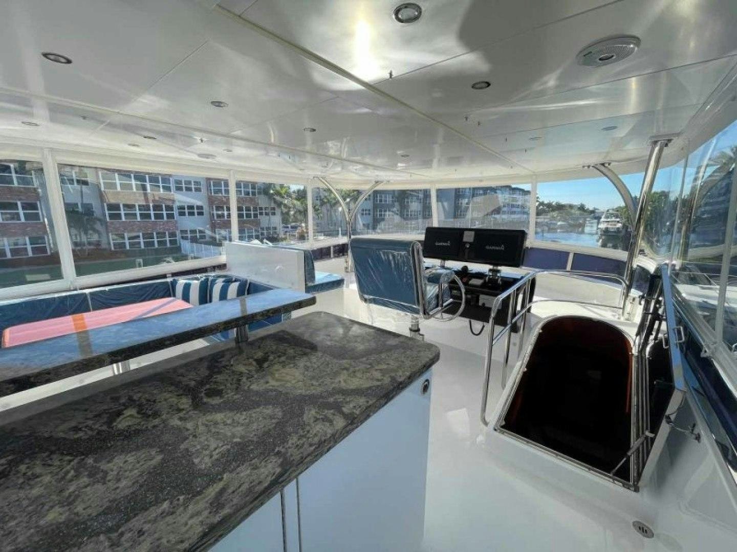 inside of a boat aboard JOHNSON 80' FLYBRIDGE W/FISHING COCKPIT Yacht for Sale