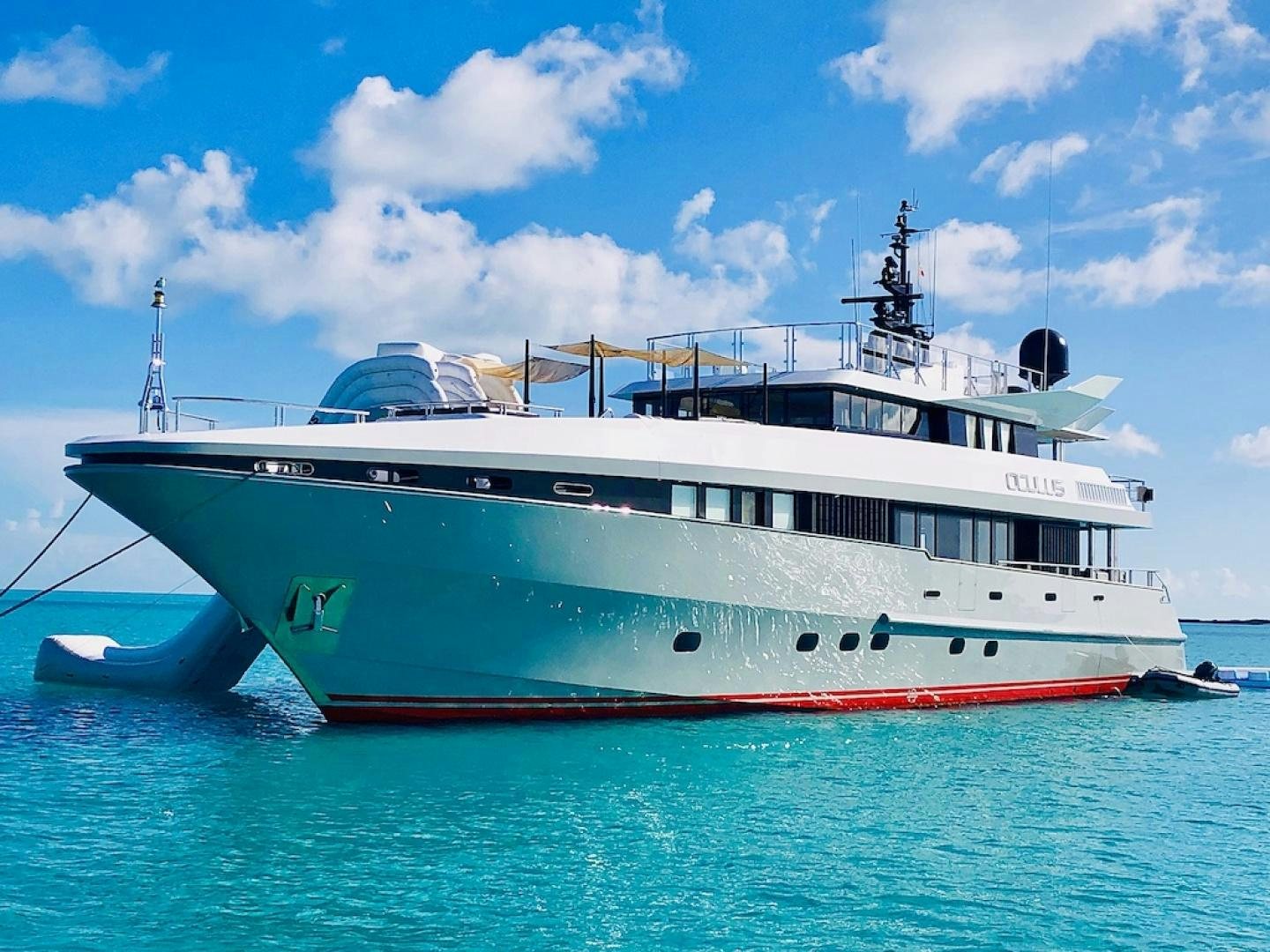 a large boat in the water aboard OCULUS Yacht for Sale