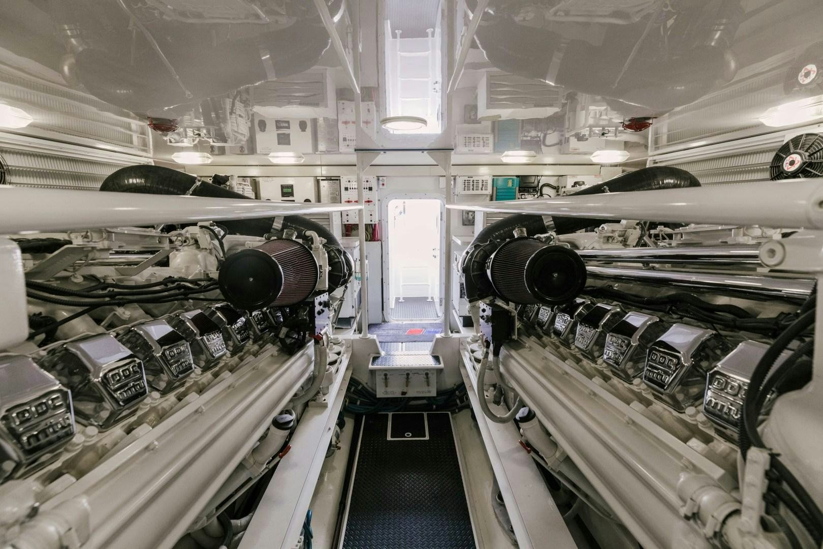 a large room with machines aboard KICKBACK Yacht for Sale