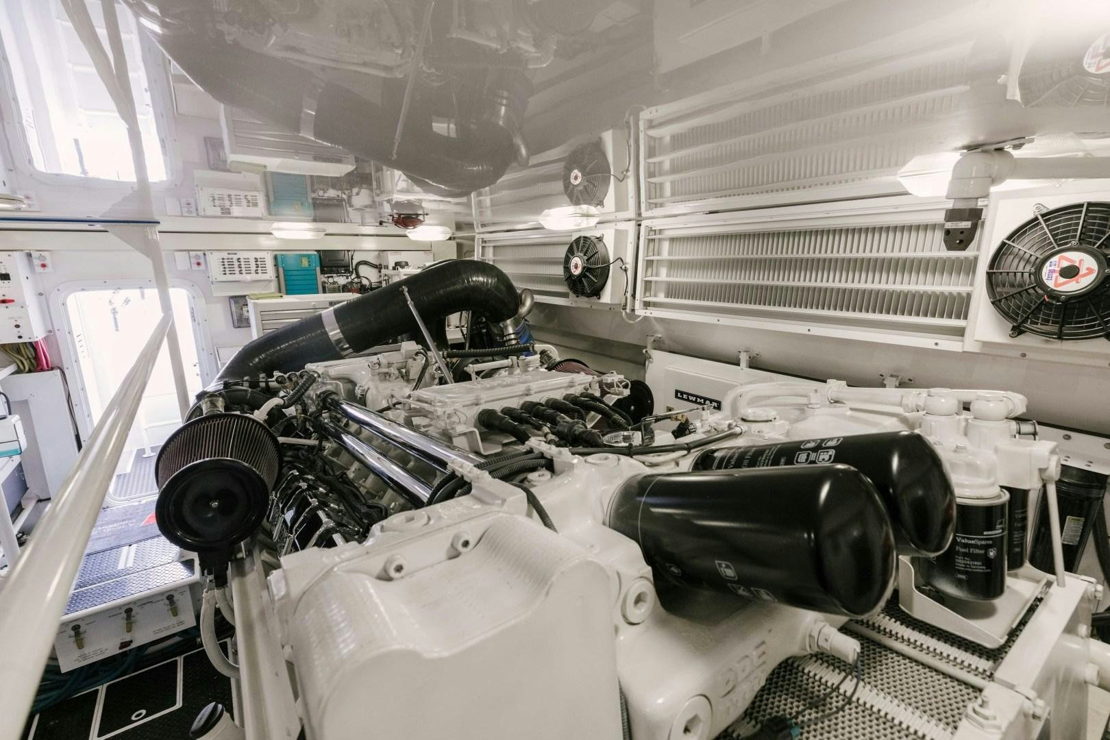 a machine in a room aboard KICKBACK Yacht for Sale