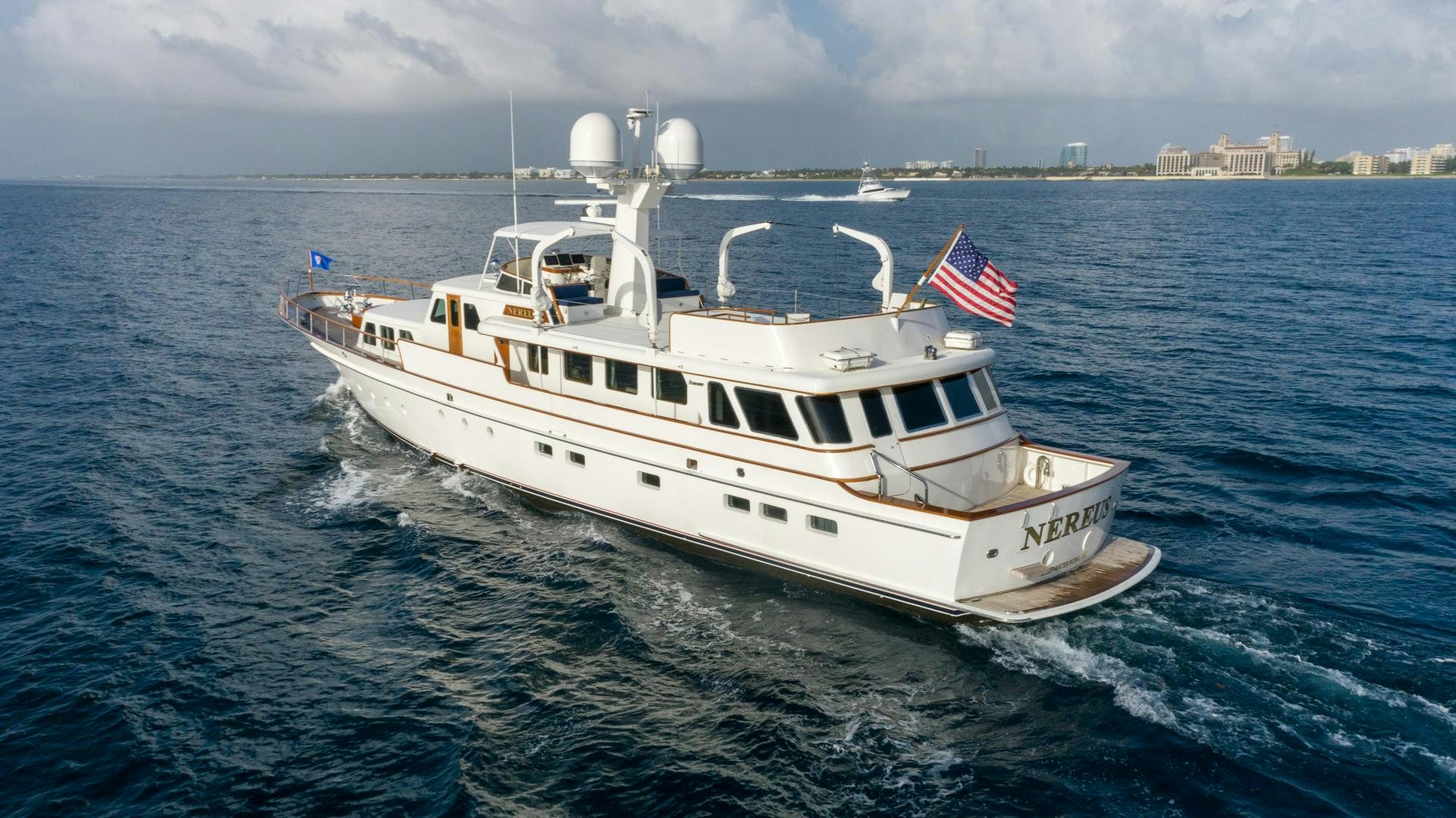 a boat on the water aboard NEREUS Yacht for Sale