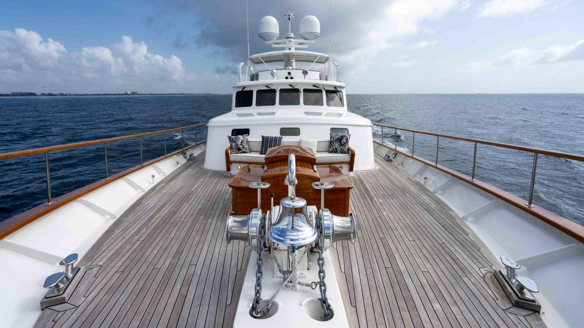 a boat on a deck aboard NEREUS Yacht for Sale