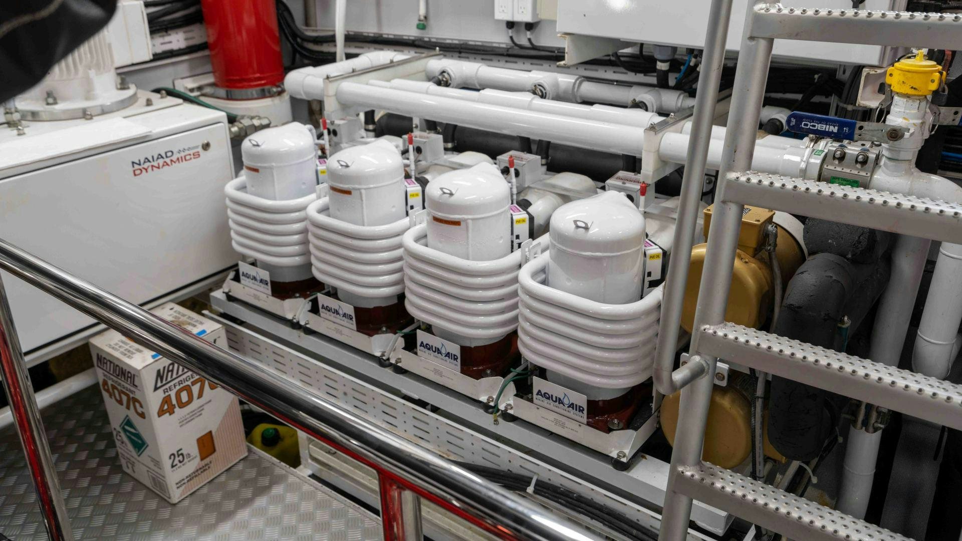 a machine with tubes and tubes aboard NEREUS Yacht for Sale