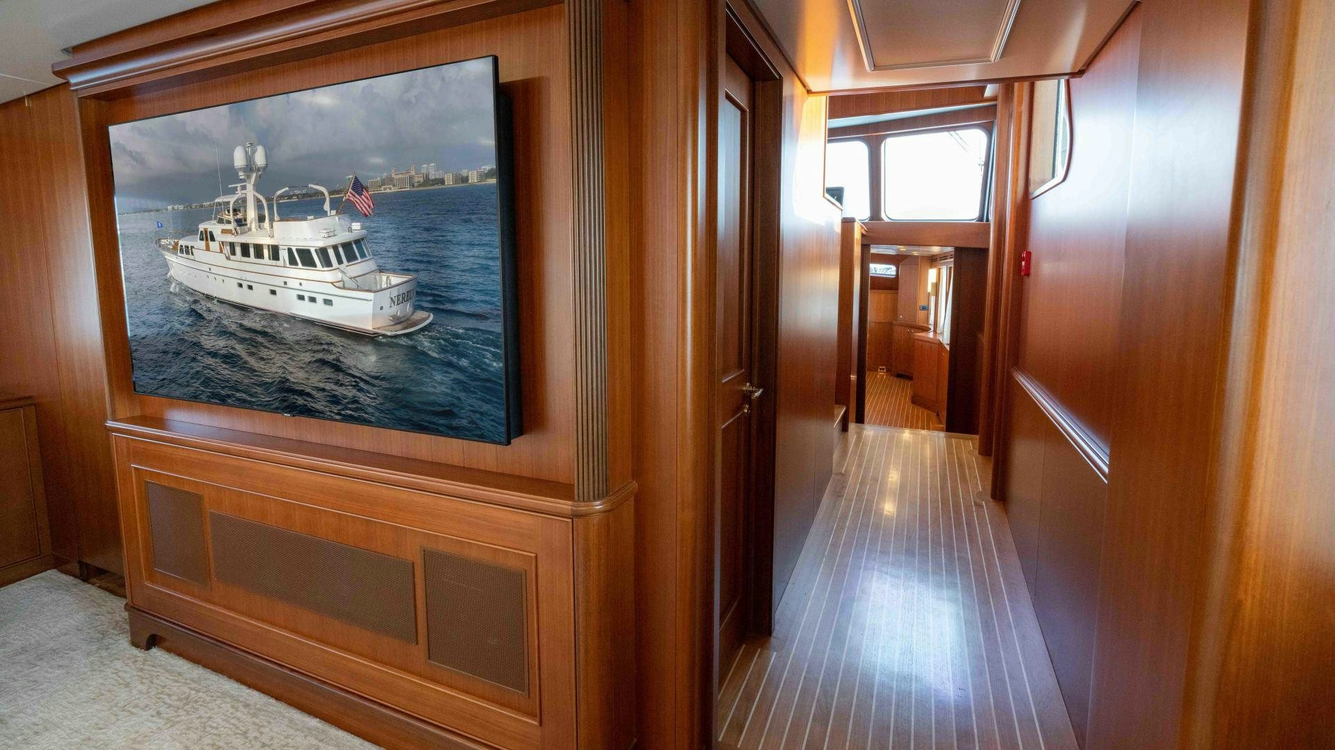 a boat in a mirror aboard NEREUS Yacht for Sale