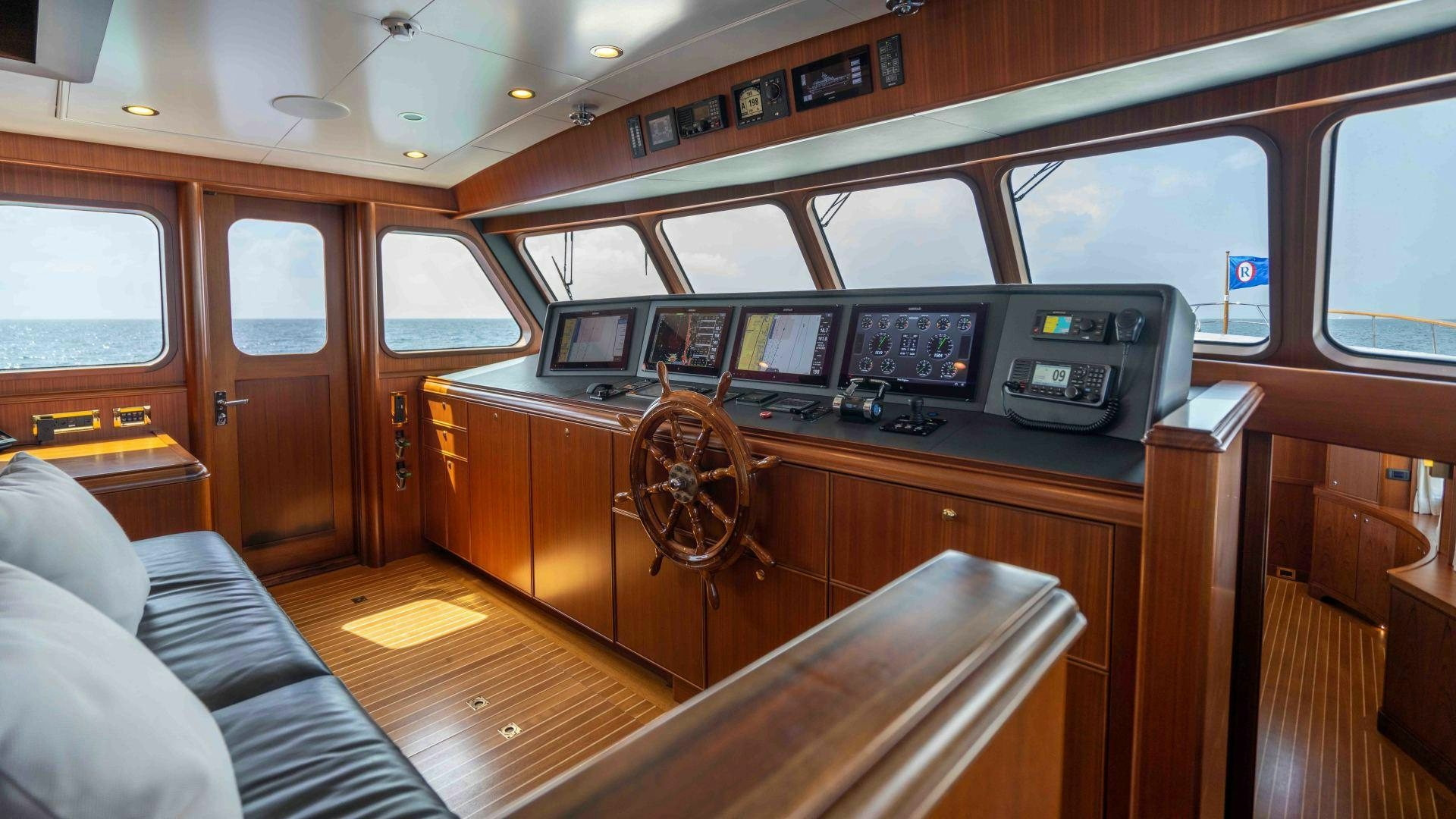 inside of a vehicle aboard NEREUS Yacht for Sale