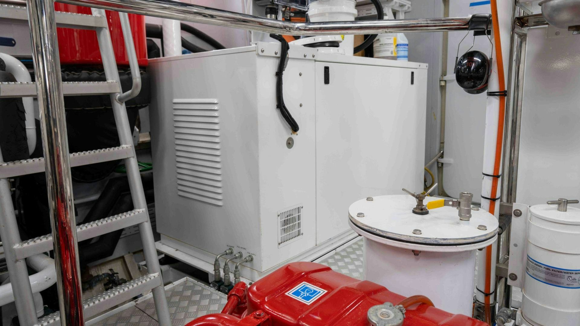 a machine in a room aboard NEREUS Yacht for Sale