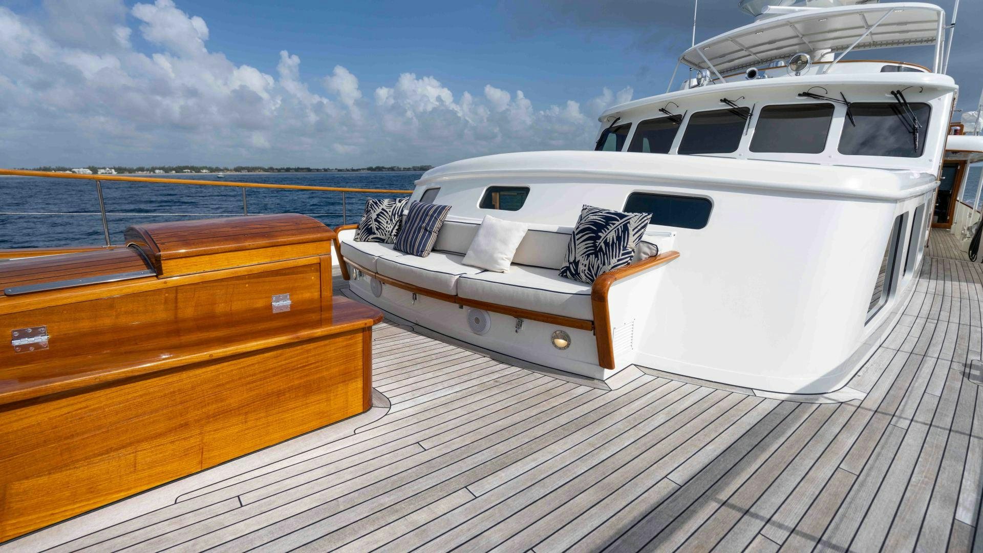 a boat on a deck aboard NEREUS Yacht for Sale
