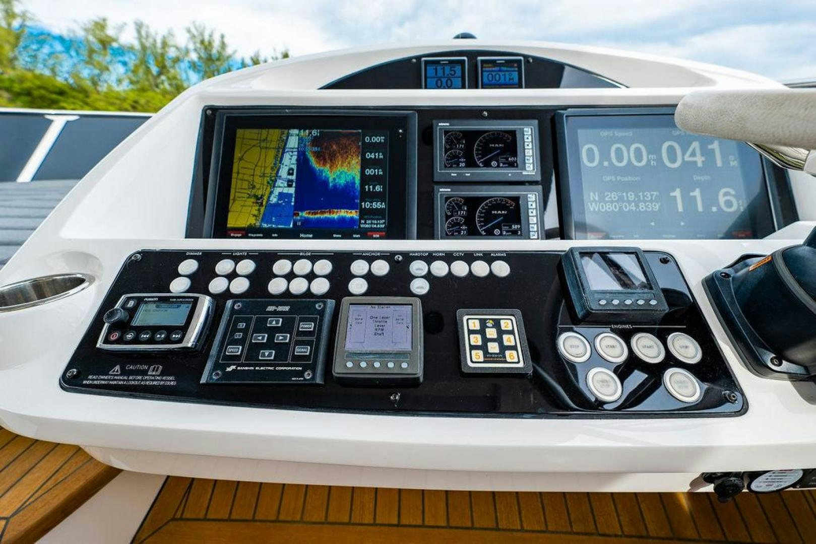 a black and white electronic device aboard RAPALLO V Yacht for Sale