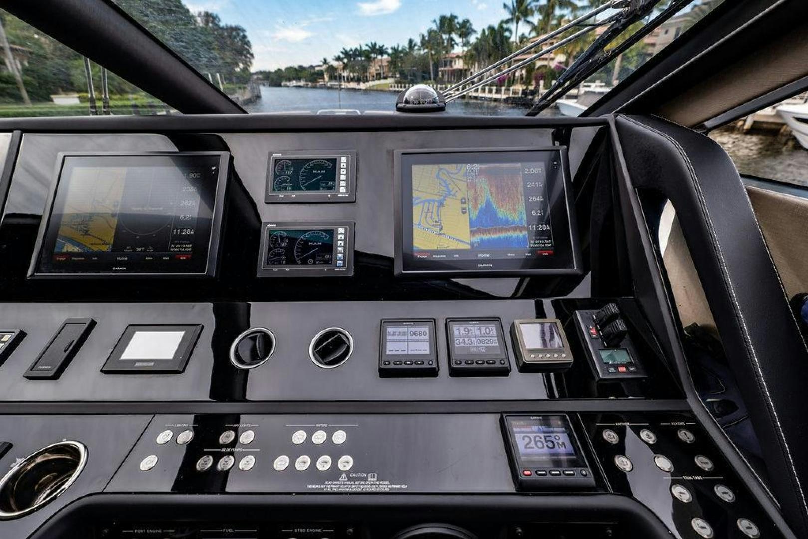 inside of a car aboard RAPALLO V Yacht for Sale