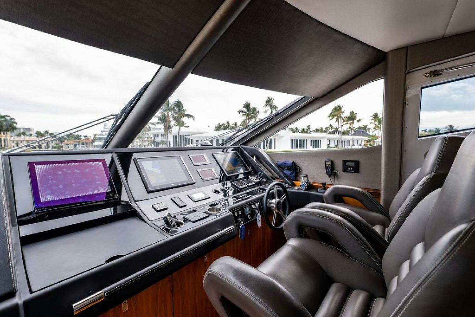 inside of a car aboard RAPALLO V Yacht for Sale