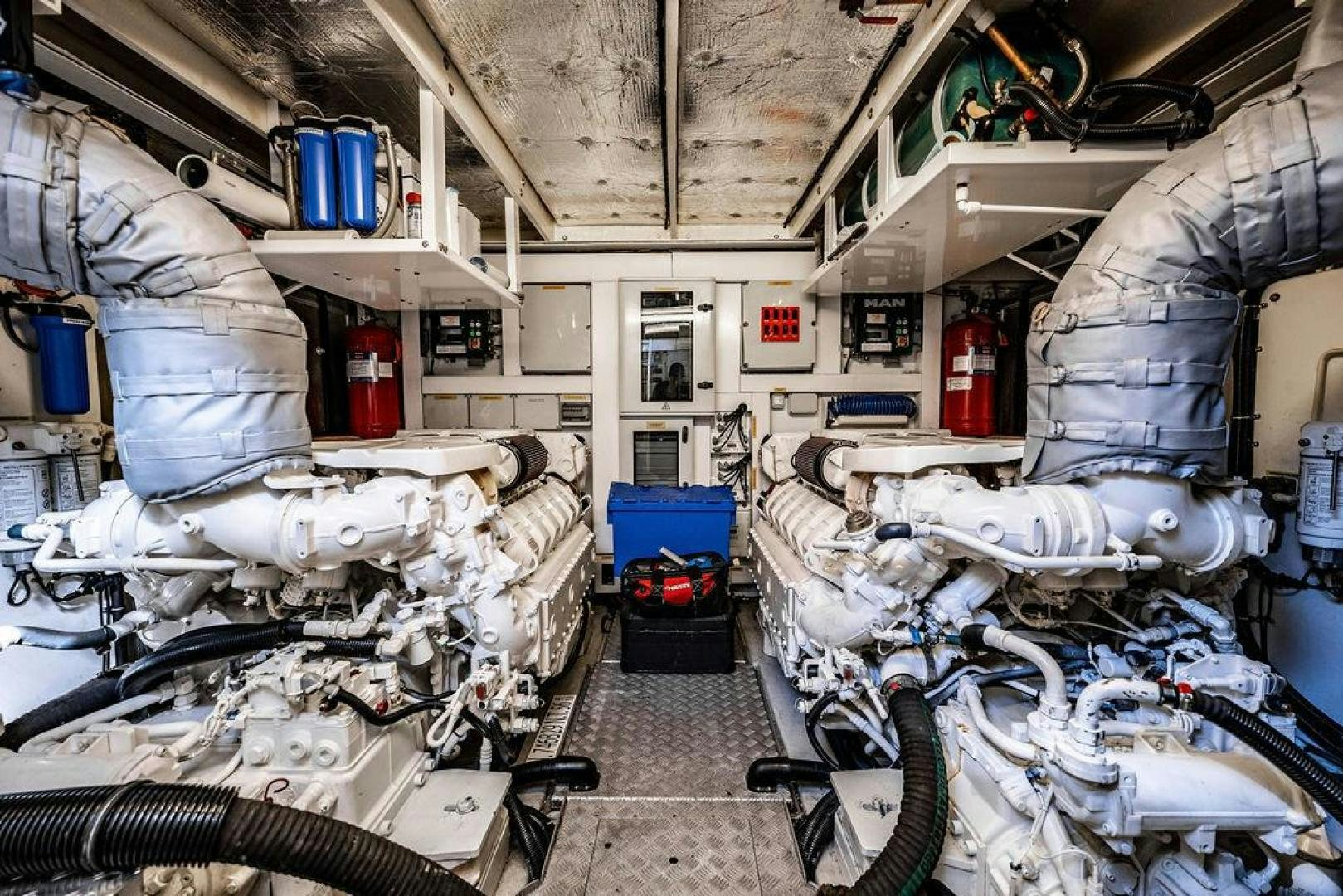 a room with a large group of objects in it aboard RAPALLO V Yacht for Sale