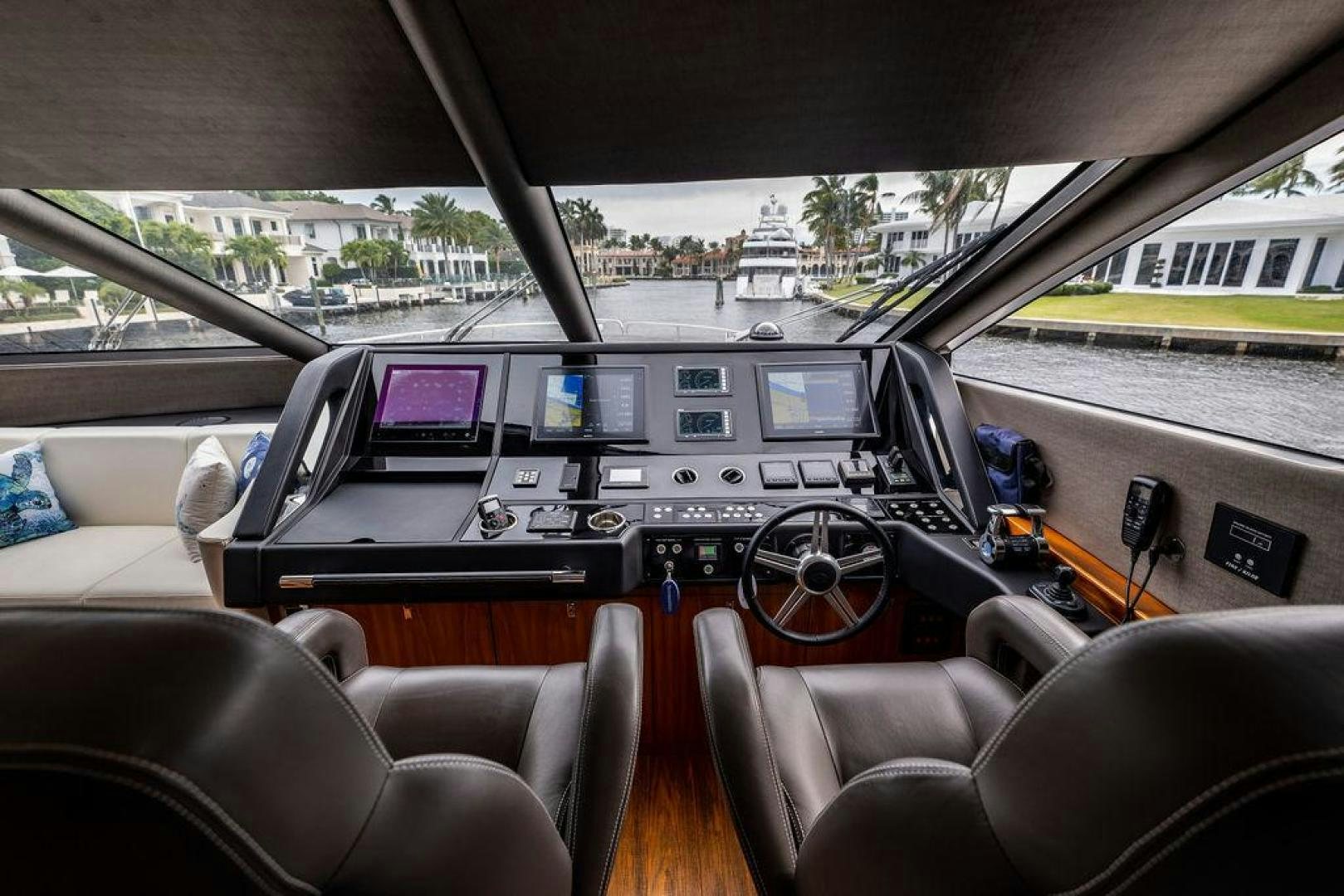 inside of a car aboard RAPALLO V Yacht for Sale