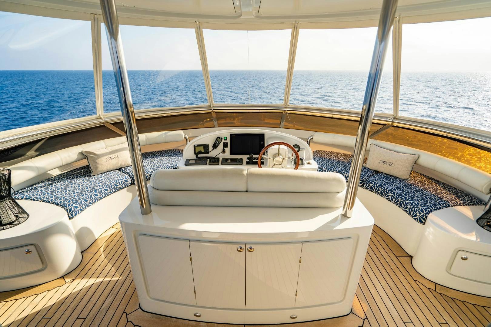 a boat on a deck aboard MY SPIRIT Yacht for Sale