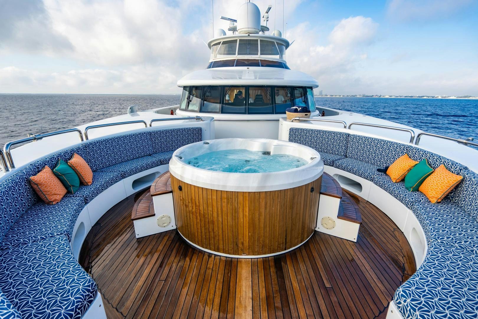 a glass of beer on a boat aboard MY SPIRIT Yacht for Sale