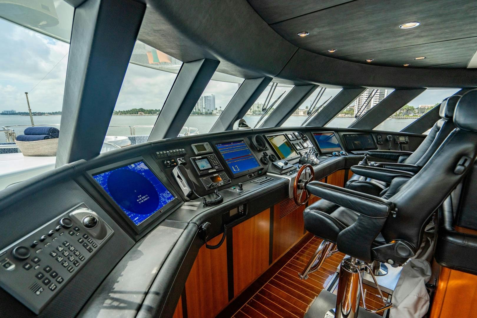 inside of a car aboard MY SPIRIT Yacht for Sale