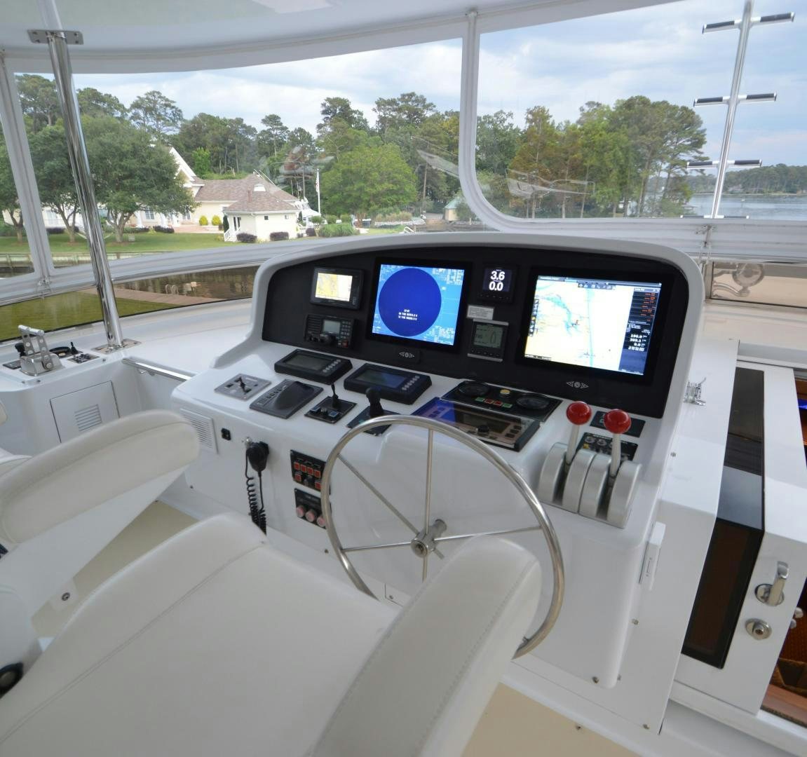 inside of a car aboard MARBRI Yacht for Sale