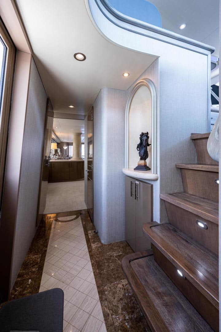 a bathroom with a marble floor aboard ATLANTIC Yacht for Sale