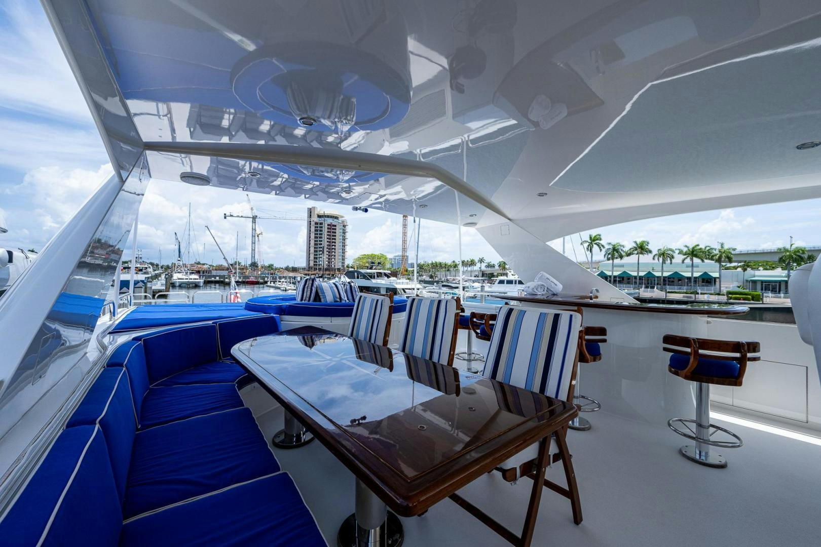 a table and chairs on a boat aboard ATLANTIC Yacht for Sale