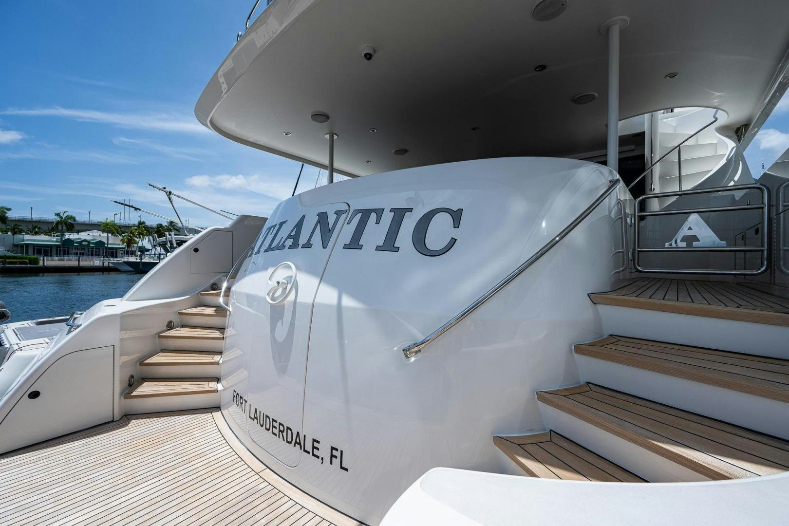 a boat on a dock aboard ATLANTIC Yacht for Sale