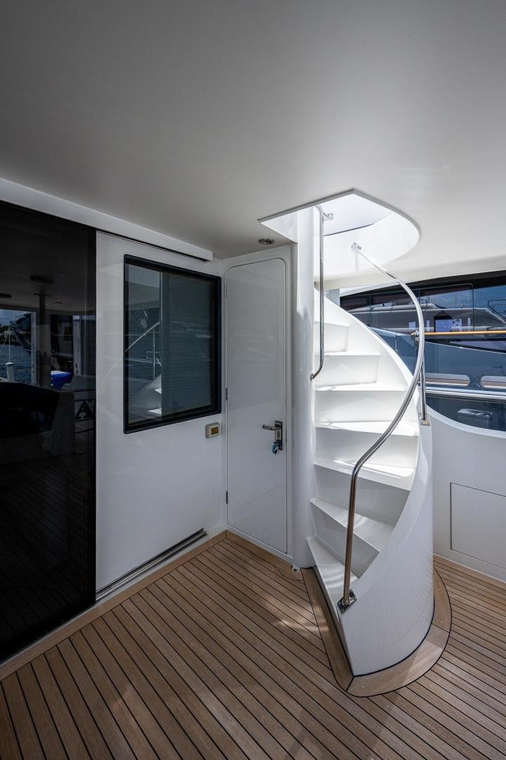 a ladder in a room aboard ATLANTIC Yacht for Sale
