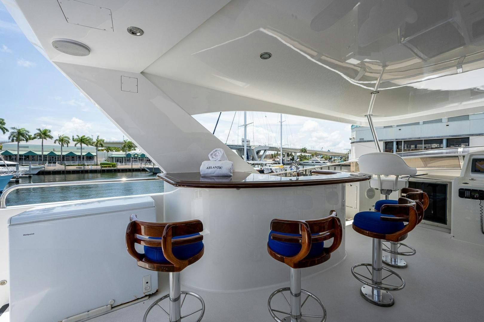 a boat with chairs on the deck aboard ATLANTIC Yacht for Sale