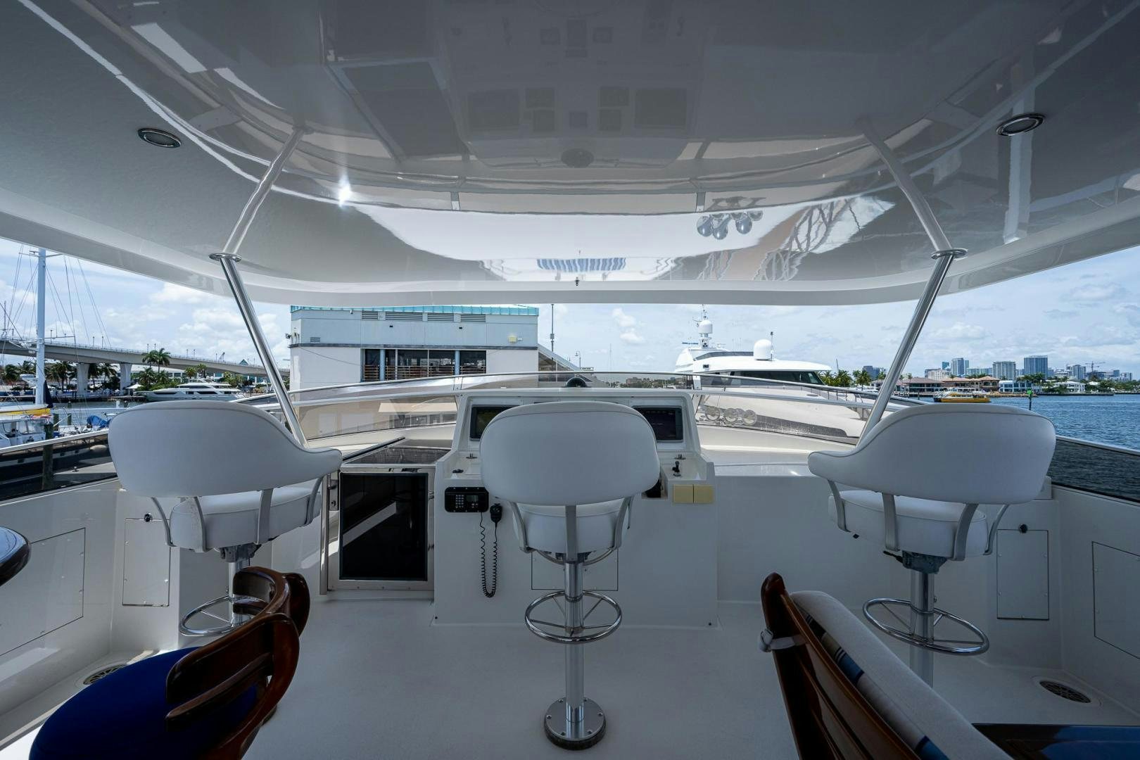 a room with chairs and tables aboard ATLANTIC Yacht for Sale