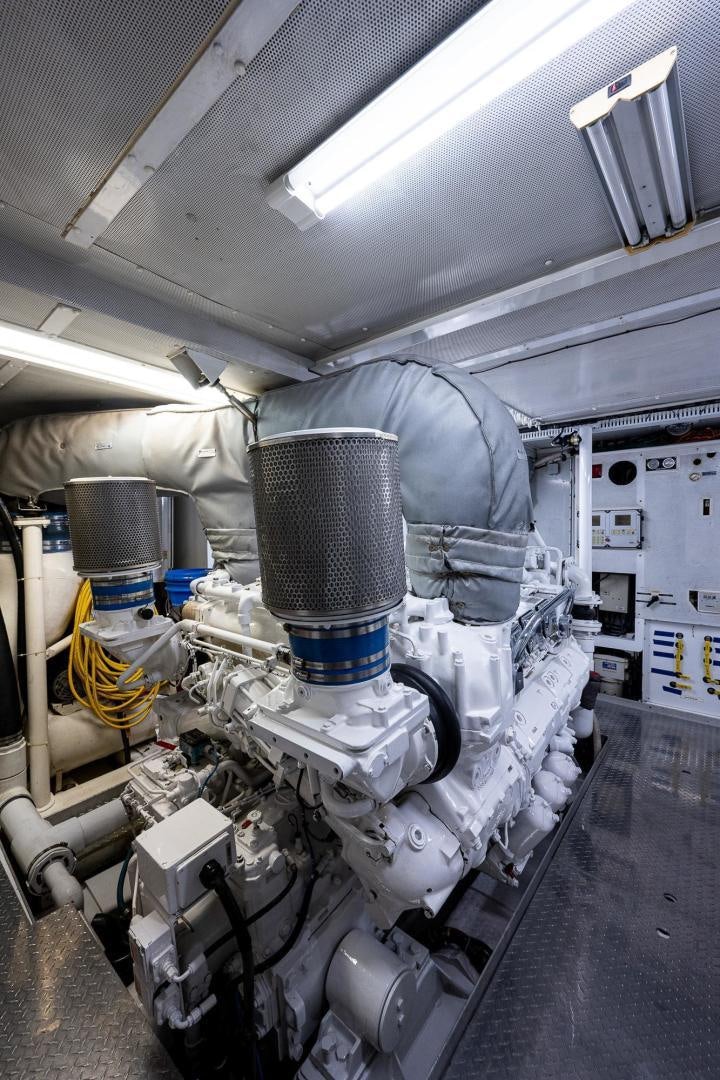 a machine with a large metal cylinder aboard ATLANTIC Yacht for Sale