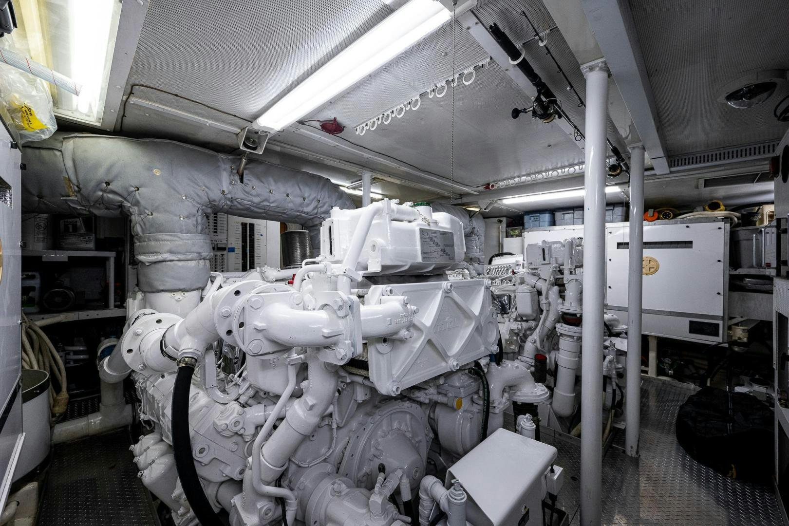 a large machine in a room aboard ATLANTIC Yacht for Sale