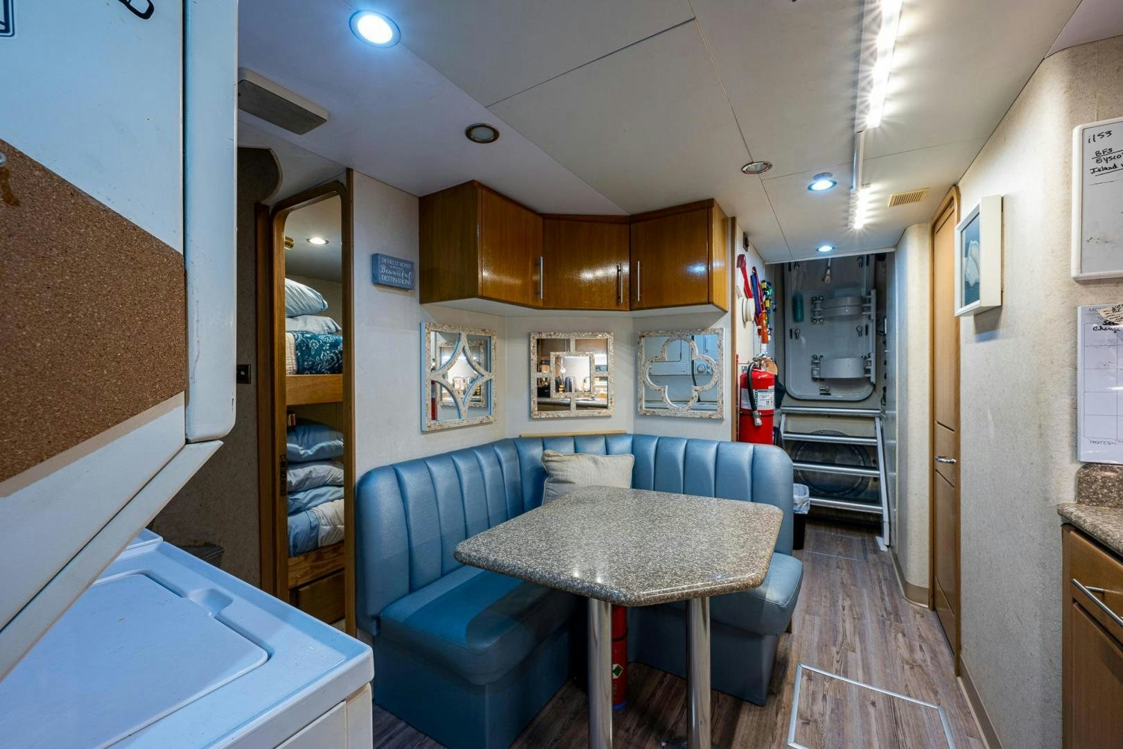a kitchen and dining area aboard ATLANTIC Yacht for Sale