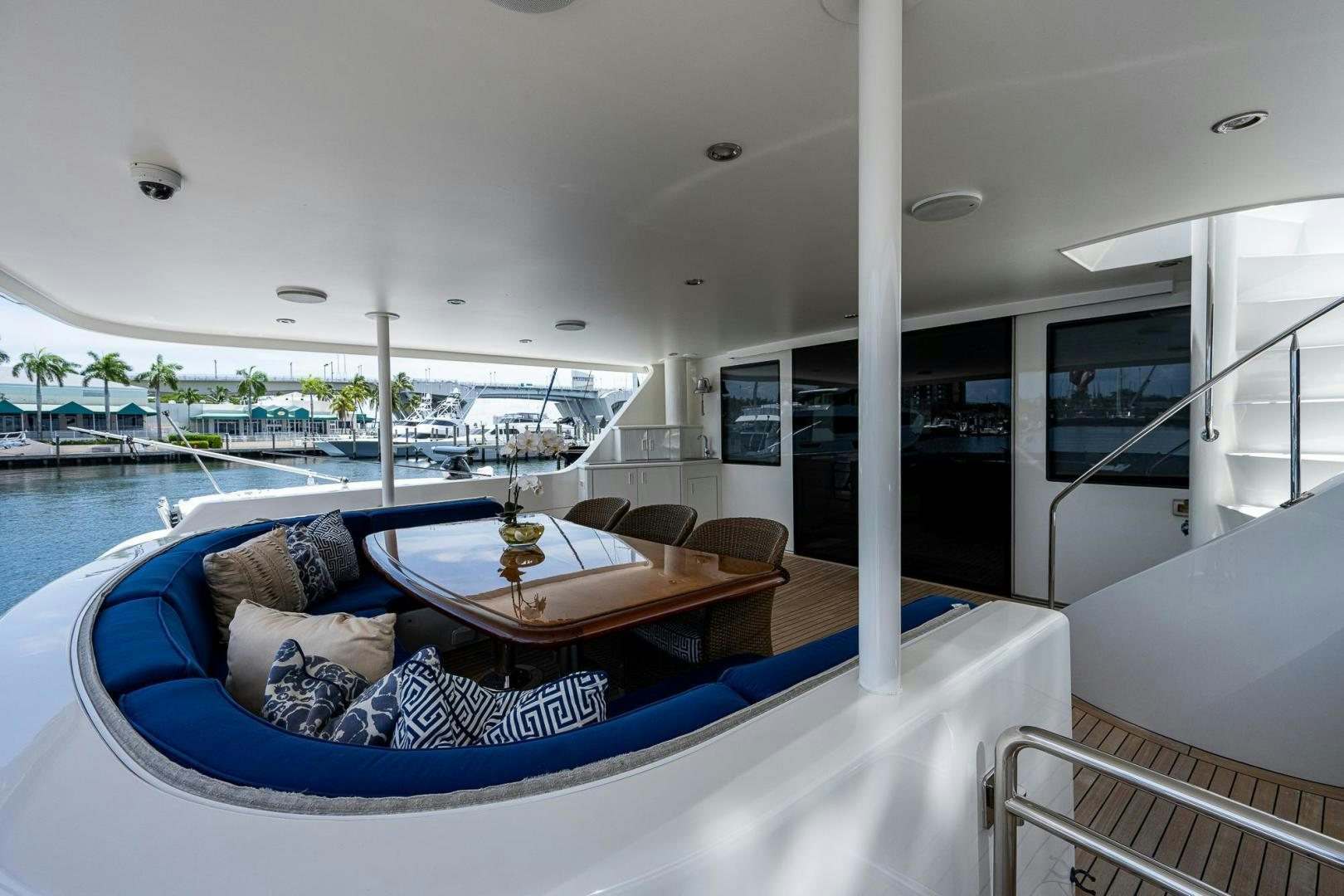 a living room with a table and chairs aboard ATLANTIC Yacht for Sale