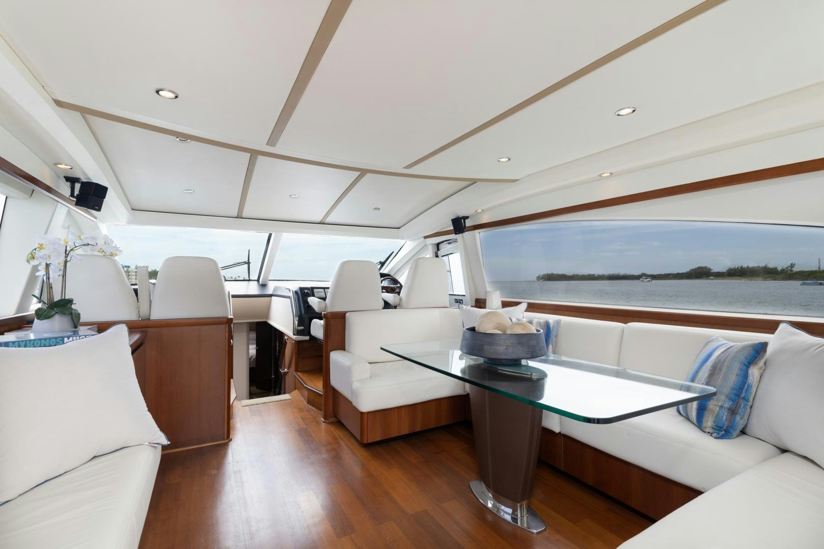 a room with a table and chairs aboard AMNESIA Yacht for Sale