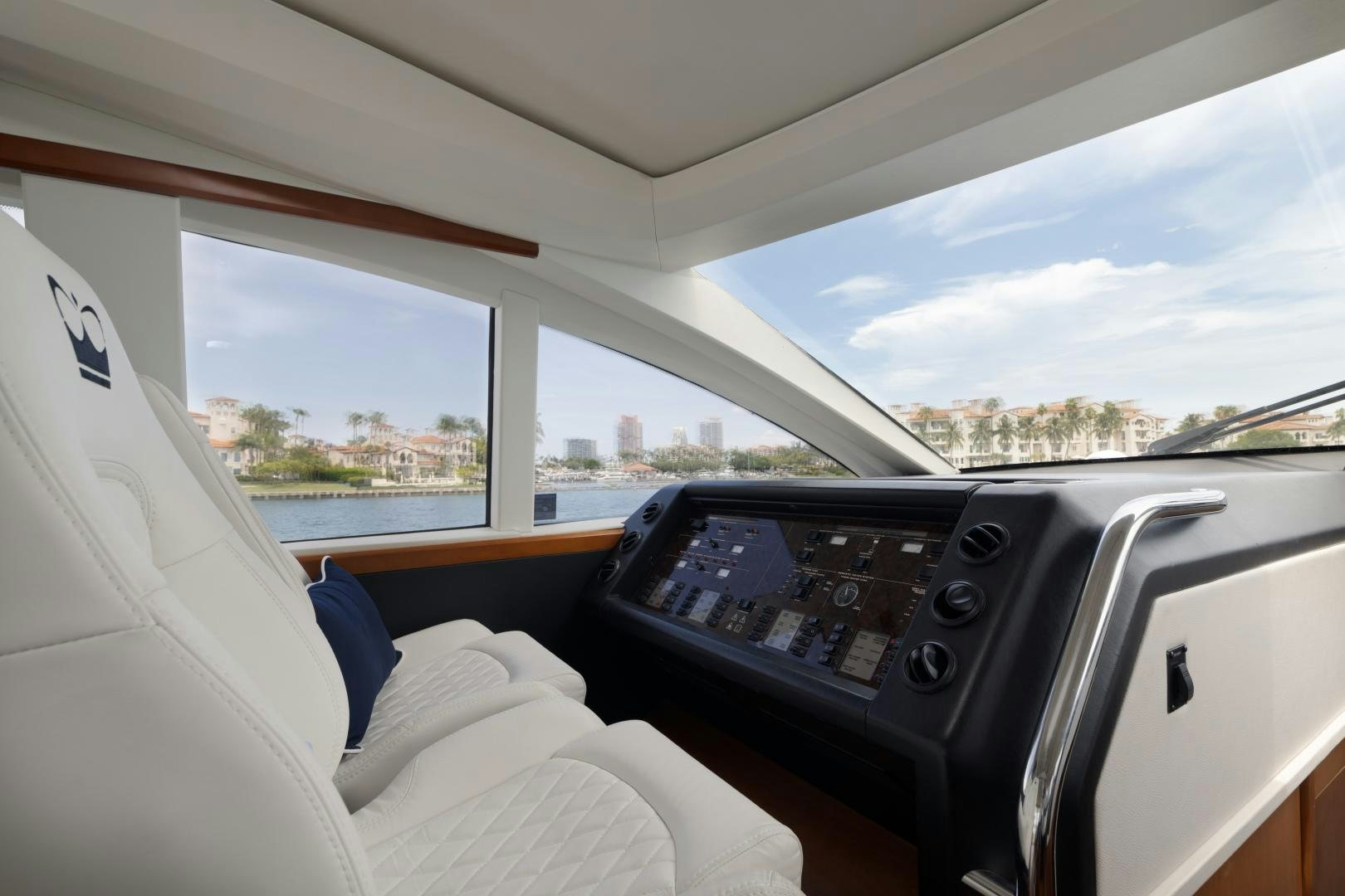 inside of a car aboard AMNESIA Yacht for Sale
