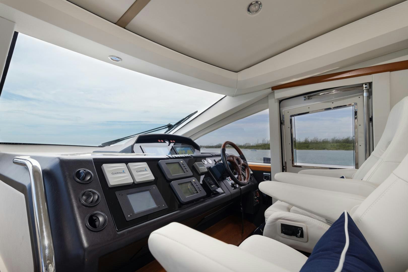 inside of a car aboard AMNESIA Yacht for Sale