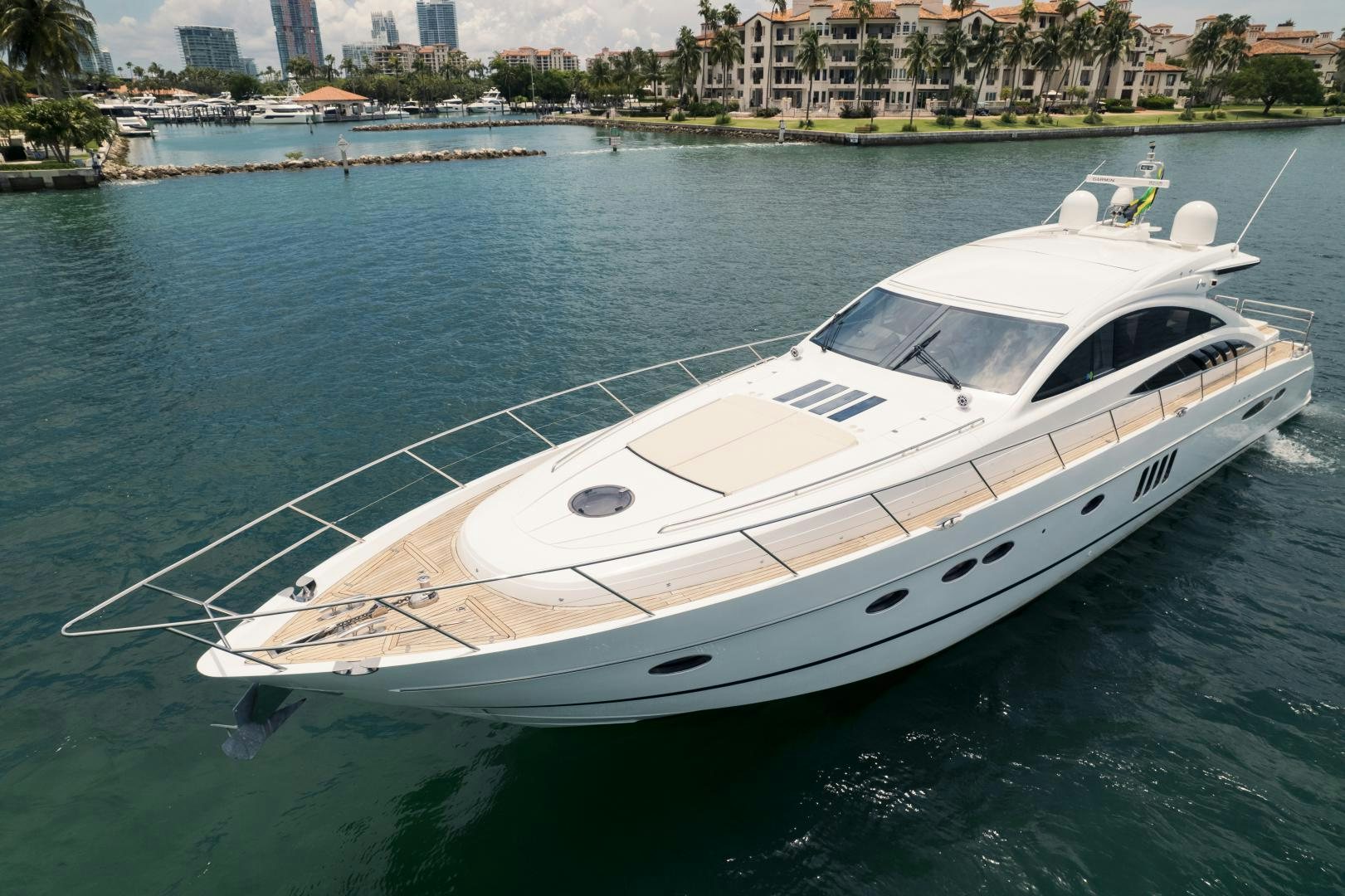 a white yacht in the water aboard AMNESIA Yacht for Sale