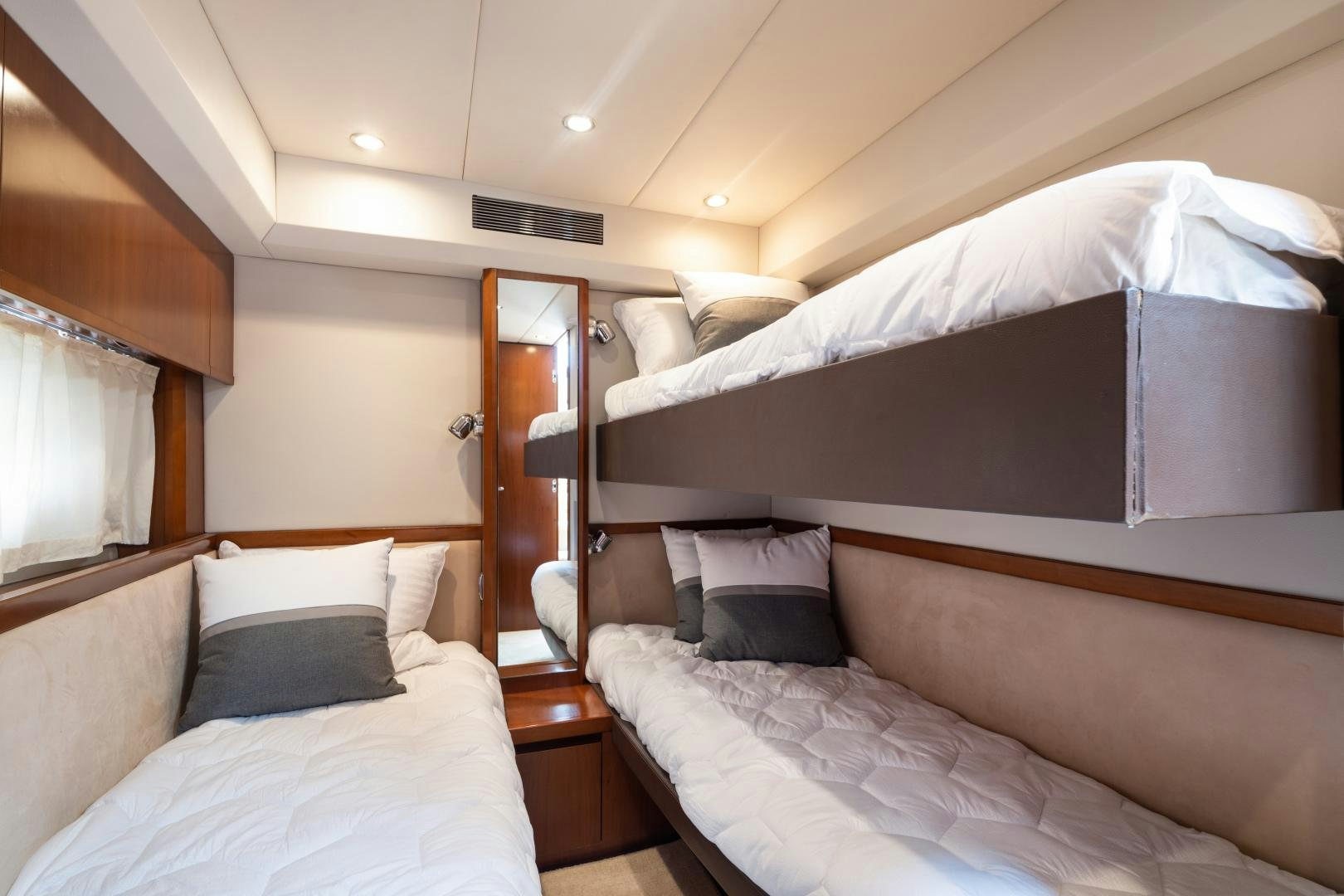 a room with two beds aboard AMNESIA Yacht for Sale