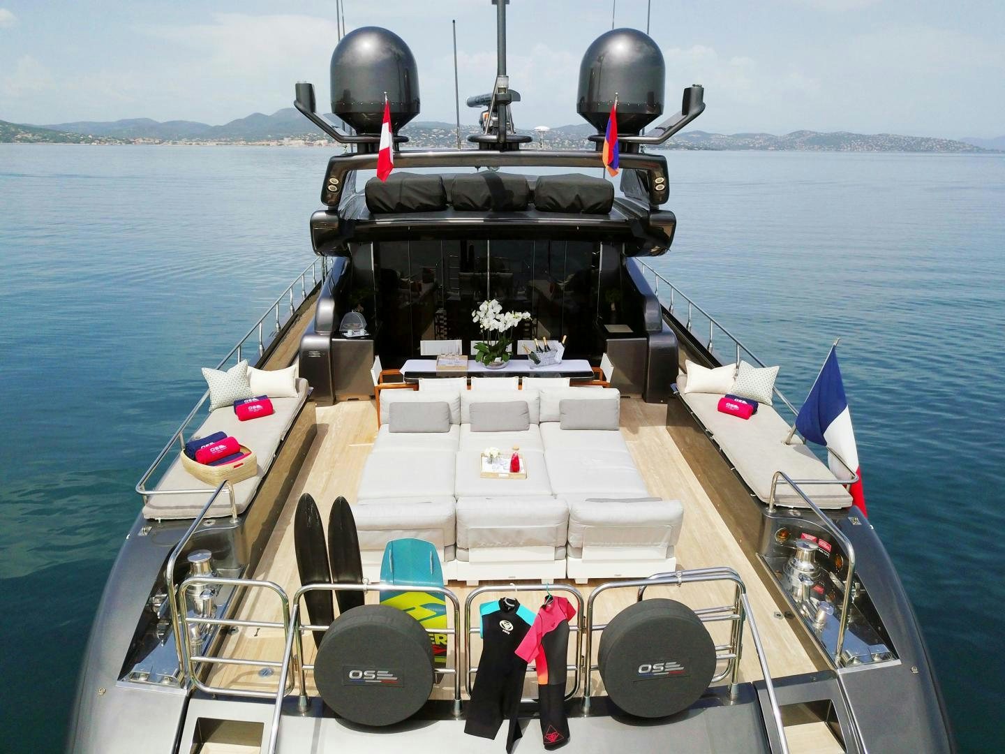 a boat with a person on it aboard OSE Yacht for Sale