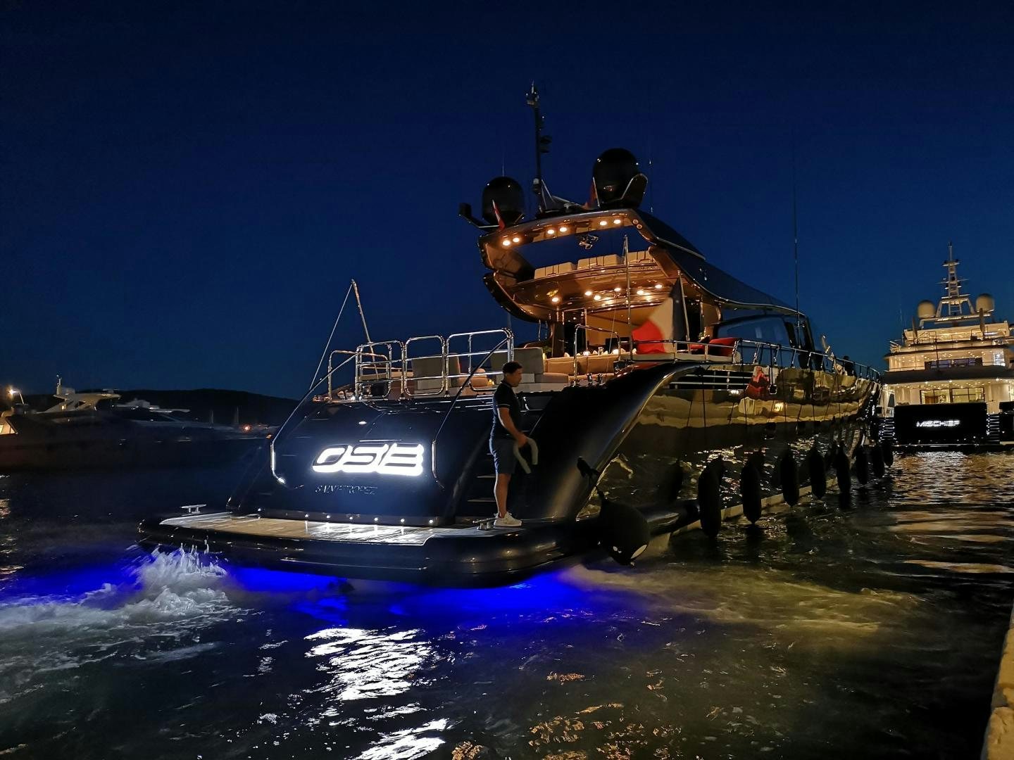a boat with people on it aboard OSE Yacht for Sale