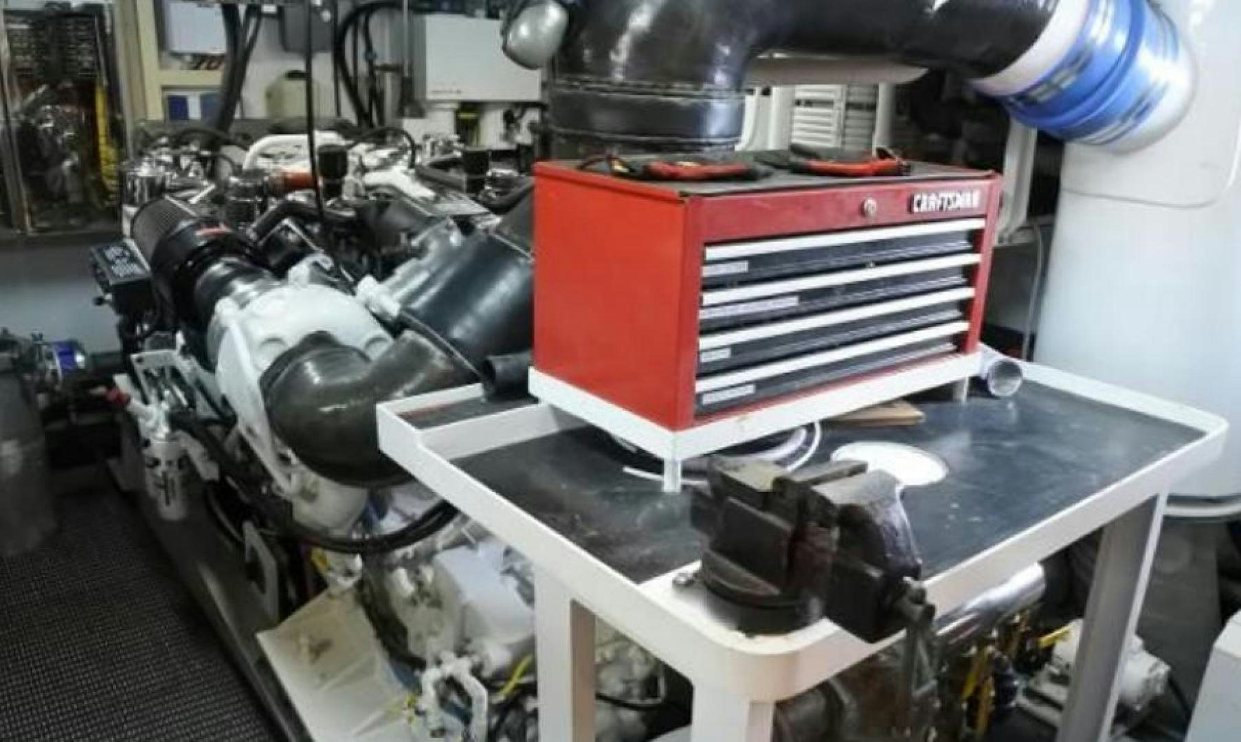 a machine with a large metal object on top aboard MY LADY ALASKA Yacht for Sale