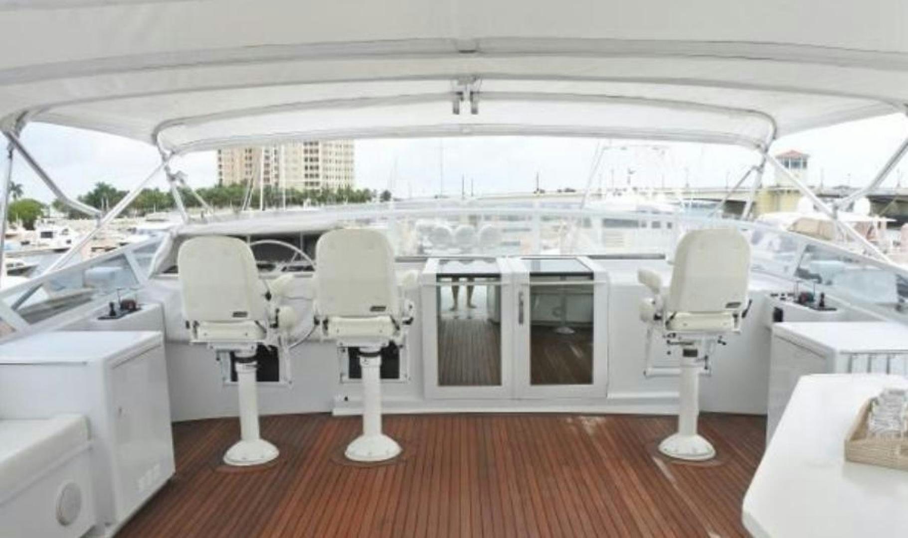 a row of chairs on a deck aboard MY LADY ALASKA Yacht for Sale