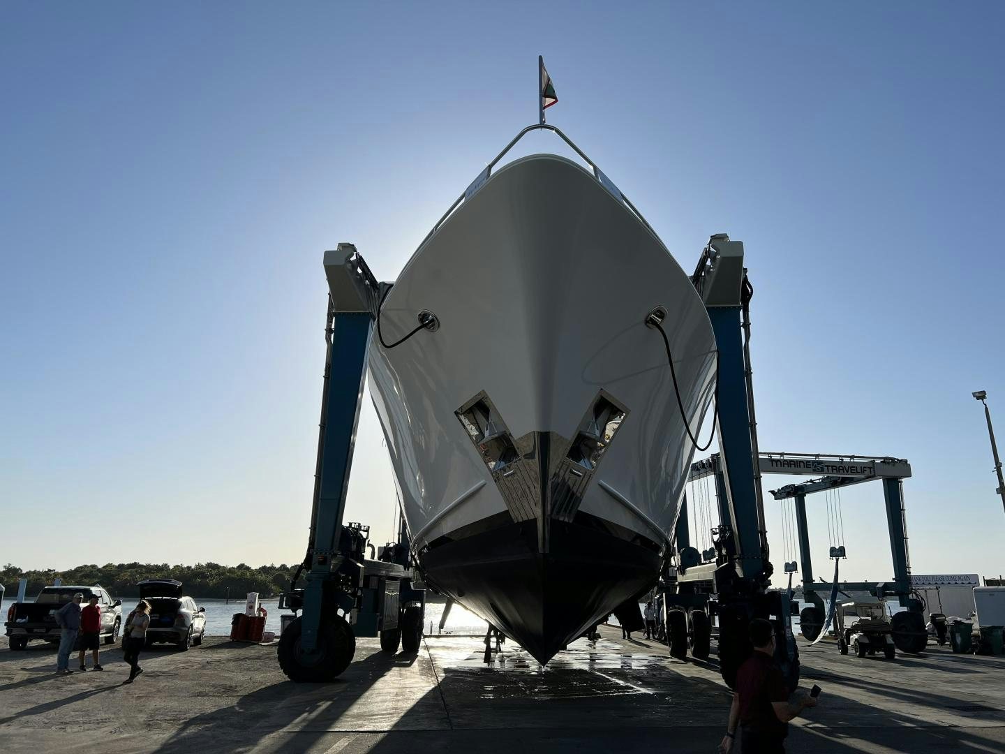 a large metal object with a flag on it aboard MY LADY ALASKA Yacht for Sale