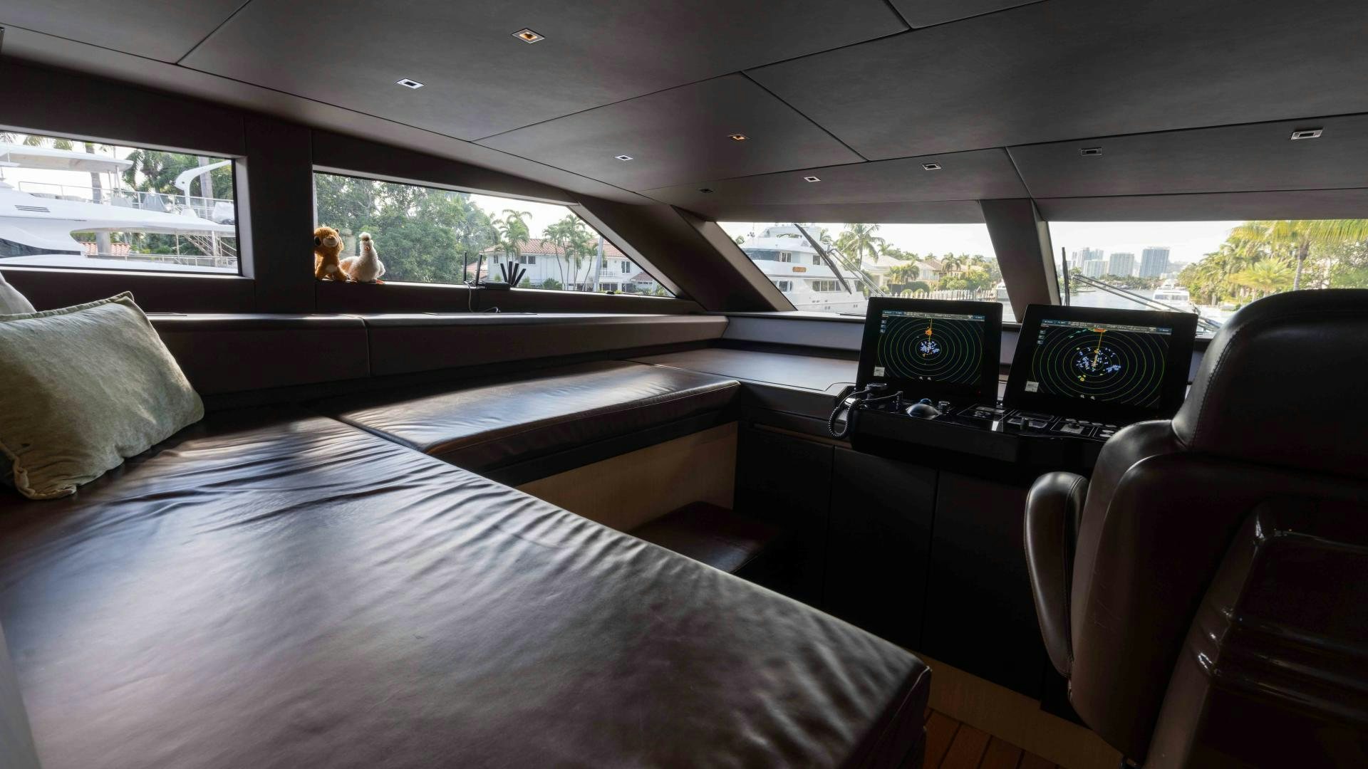 inside of a car aboard NOTORIOUS Yacht for Sale