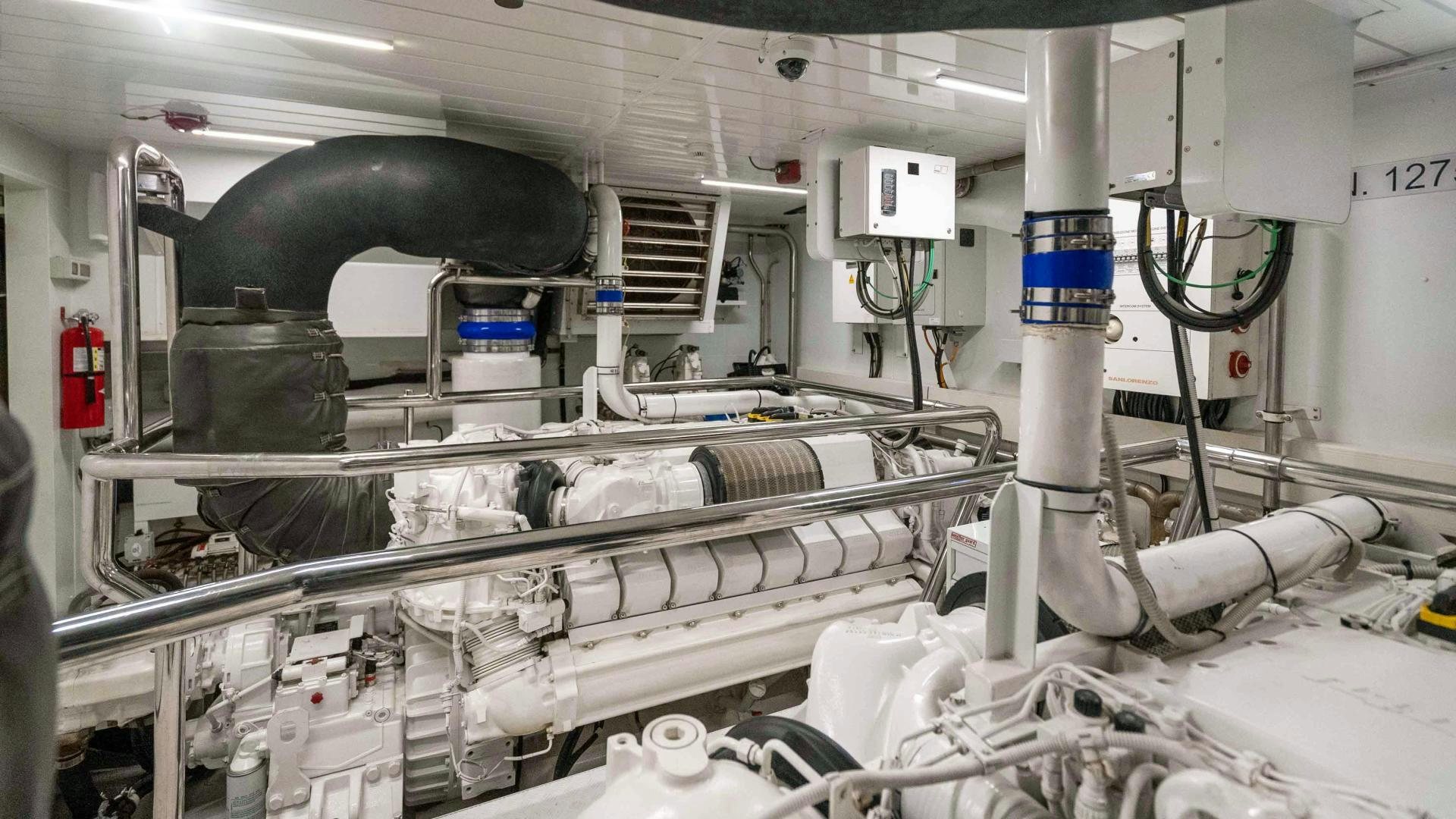 a machine in a room aboard NOTORIOUS Yacht for Sale