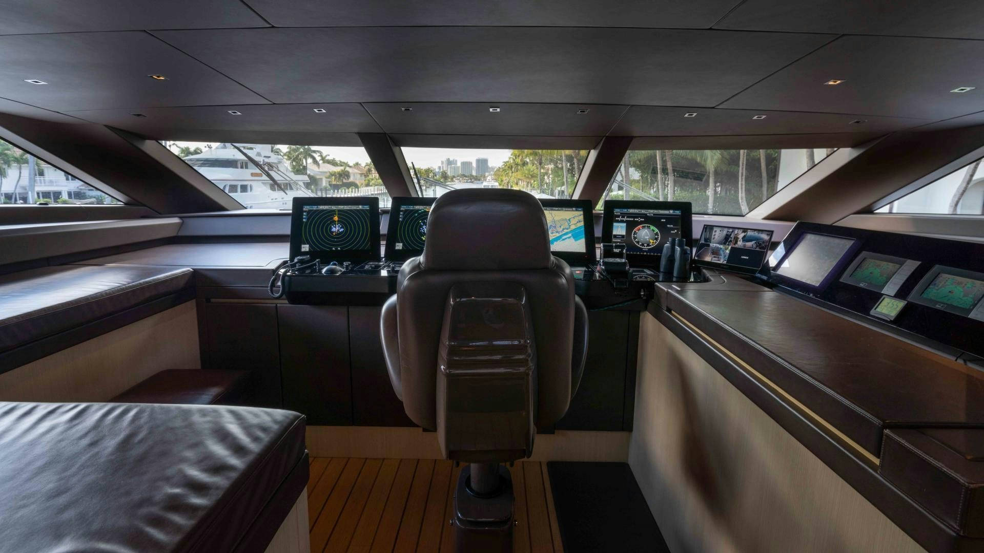 inside of a car aboard NOTORIOUS Yacht for Sale