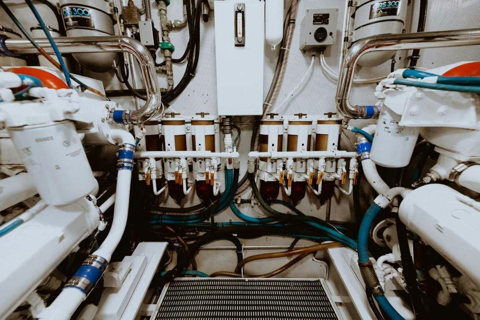 a close-up of a machine aboard SKY Yacht for Sale