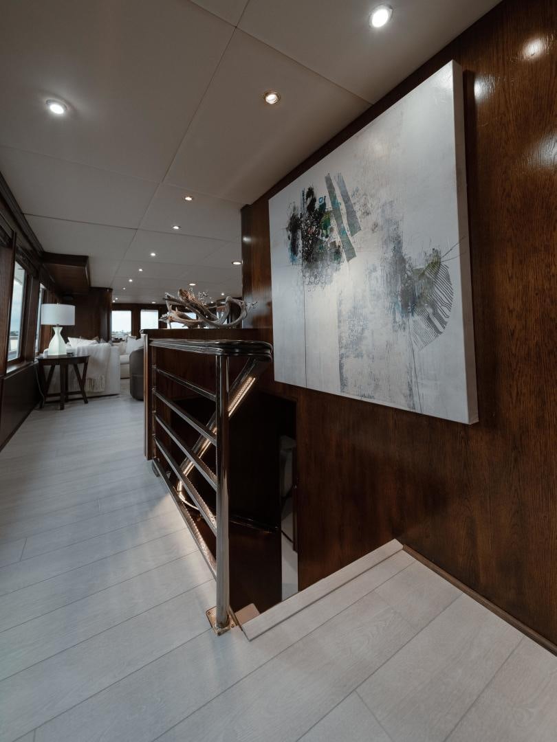 a room with a large wall aboard SKY Yacht for Sale