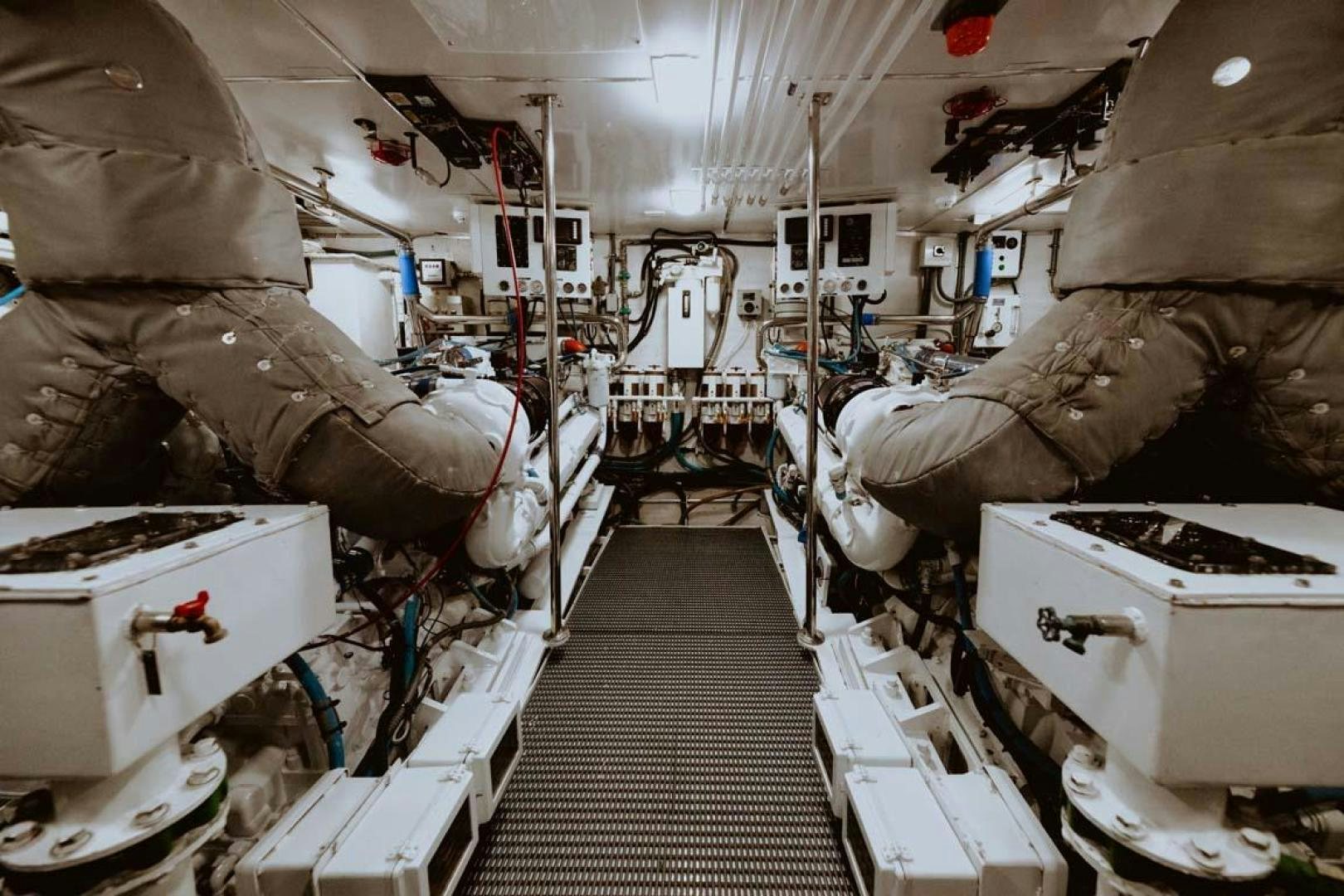 a room with several tanks aboard SKY Yacht for Sale