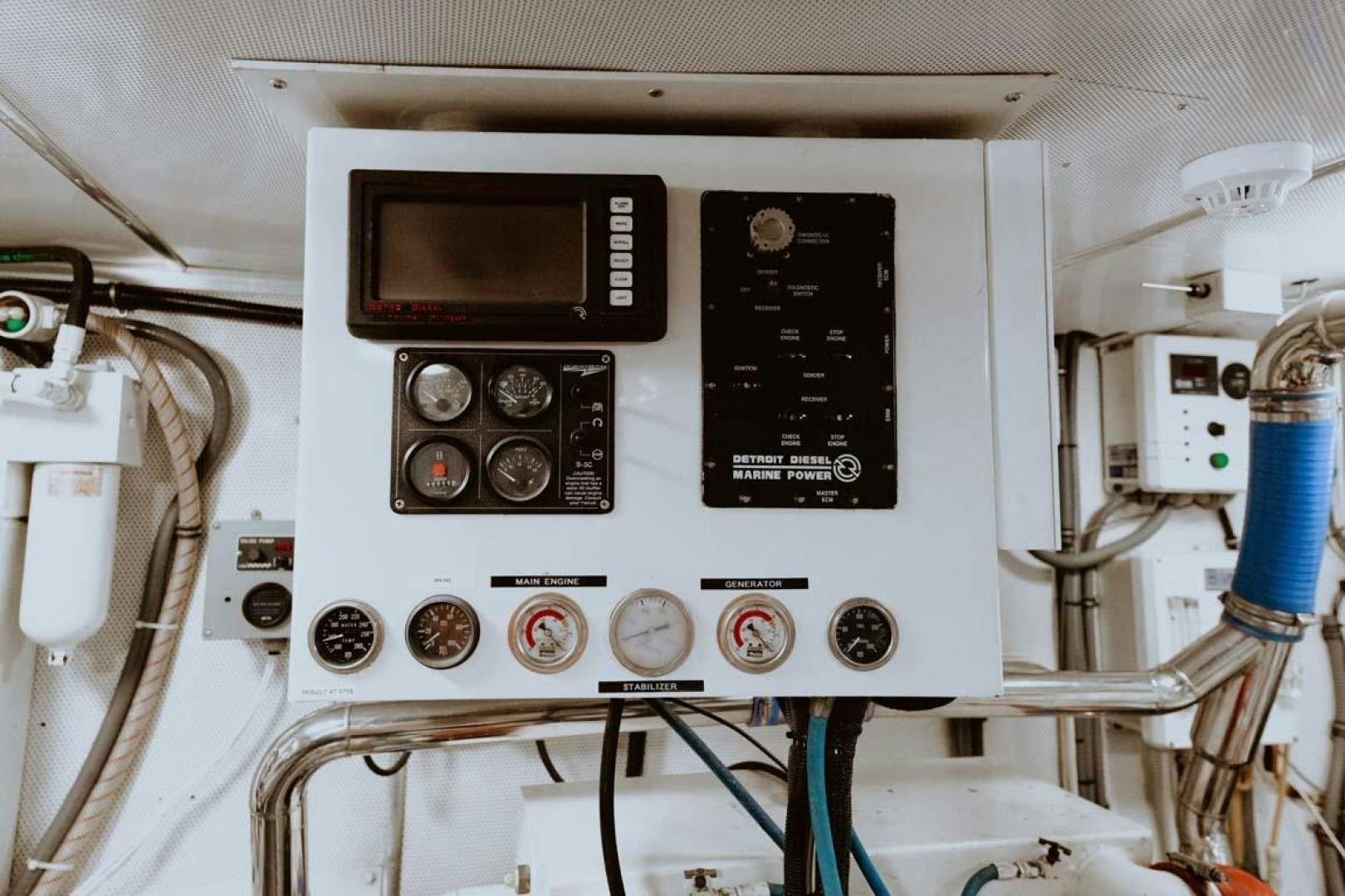 a machine with buttons and dials aboard SKY Yacht for Sale